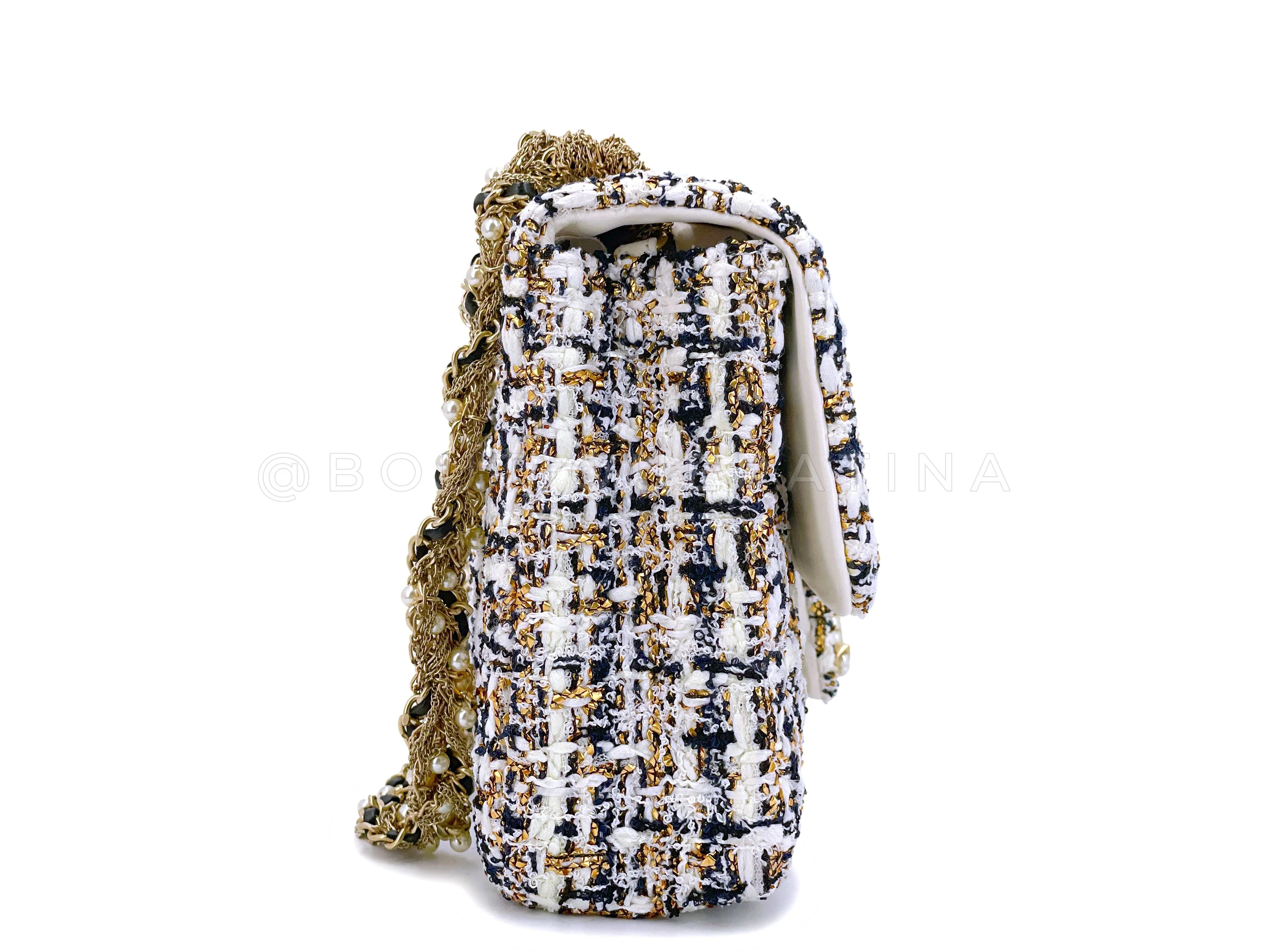 Rare Chanel 2014 Tweed and Pearl Westminster Flap Bag GHW BS7 - Image 4