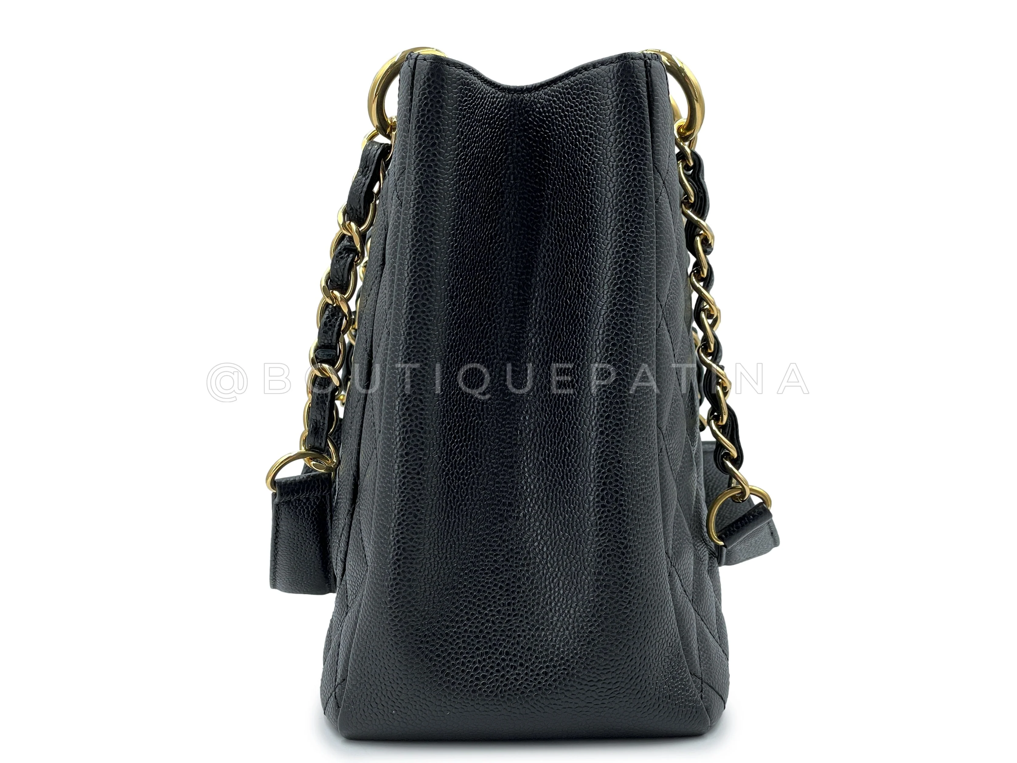 Chanel GST Black Caviar Grand Shopper Tote Bag GHW - Image 4