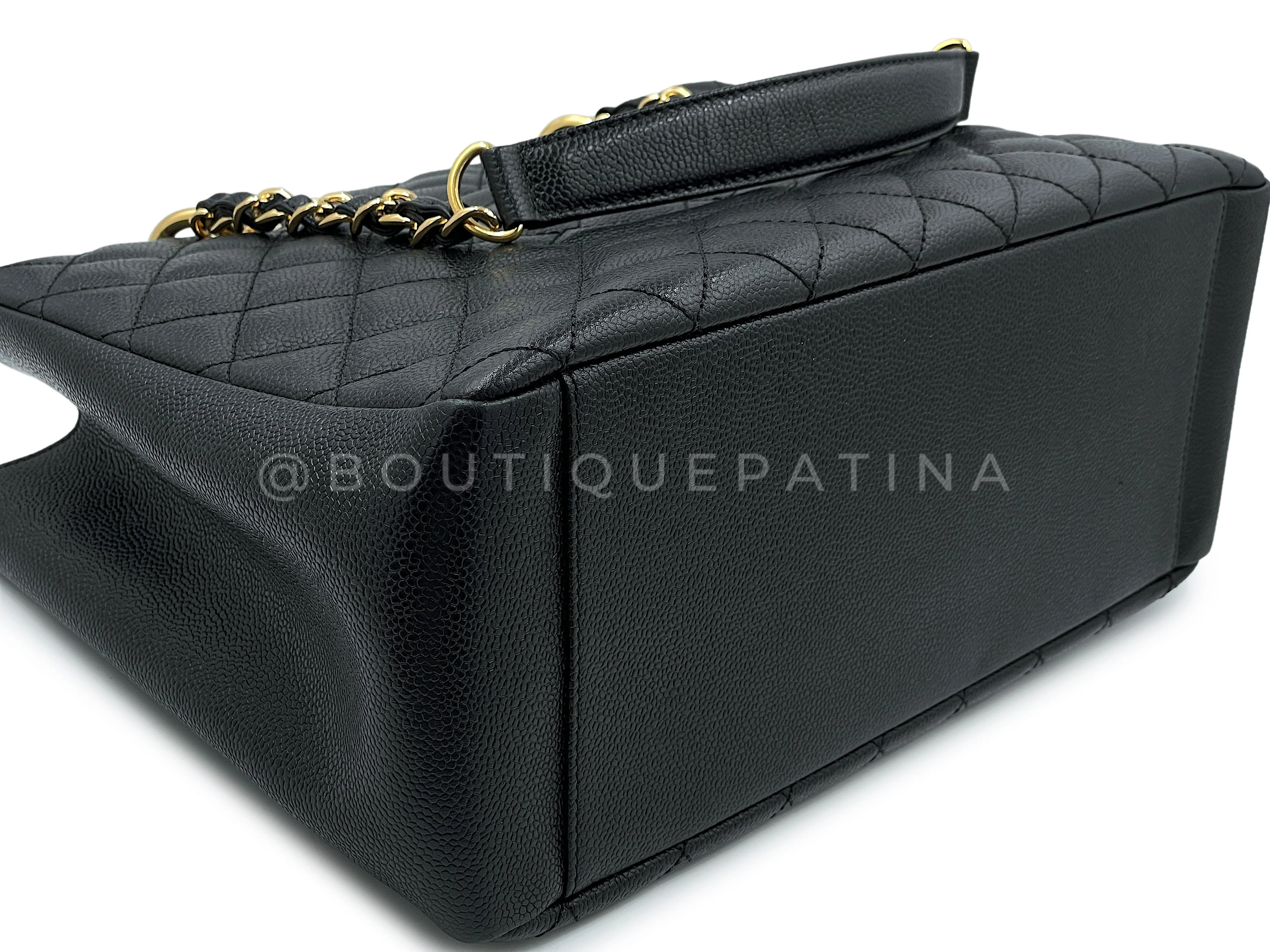 Chanel GST Black Caviar Grand Shopper Tote Bag GHW - Image 7