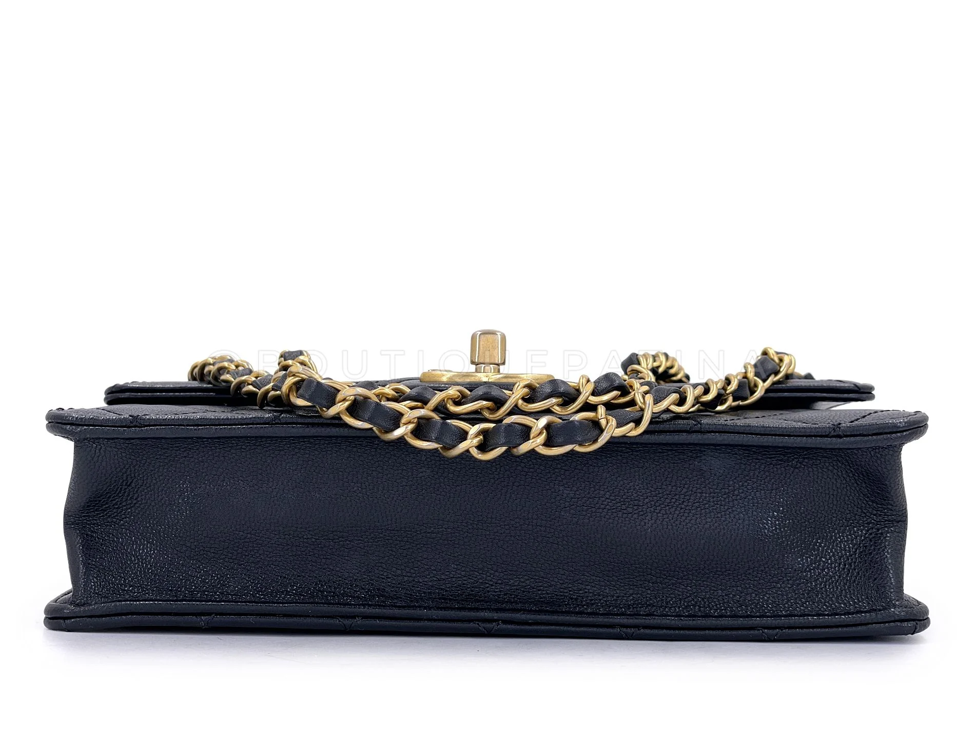 19S Chanel Chic Pearls Quilted Flap Bag Black GHW DJ9 - Image 6