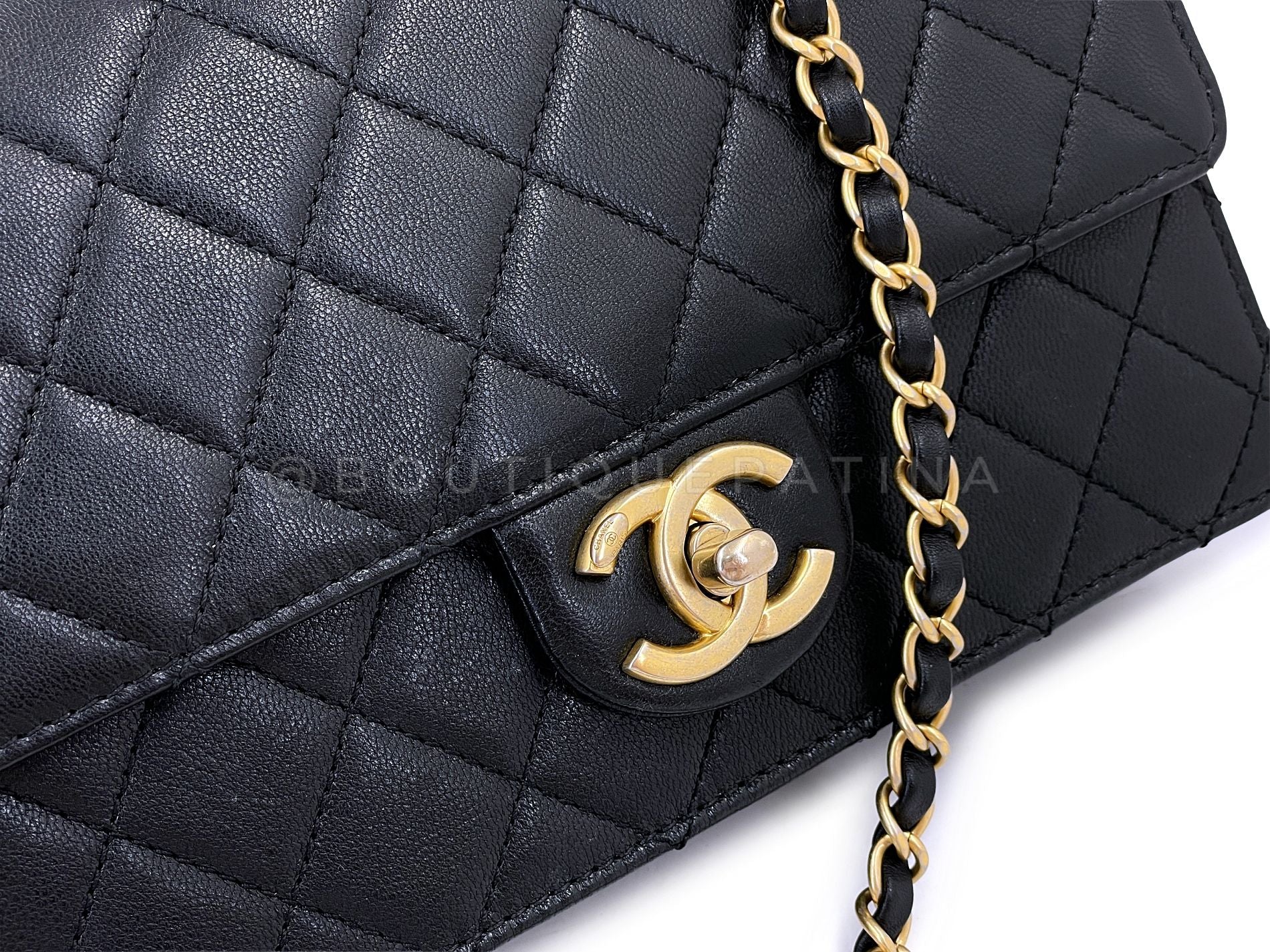 19S Chanel Chic Pearls Quilted Flap Bag Black GHW DJ9 - Image 8
