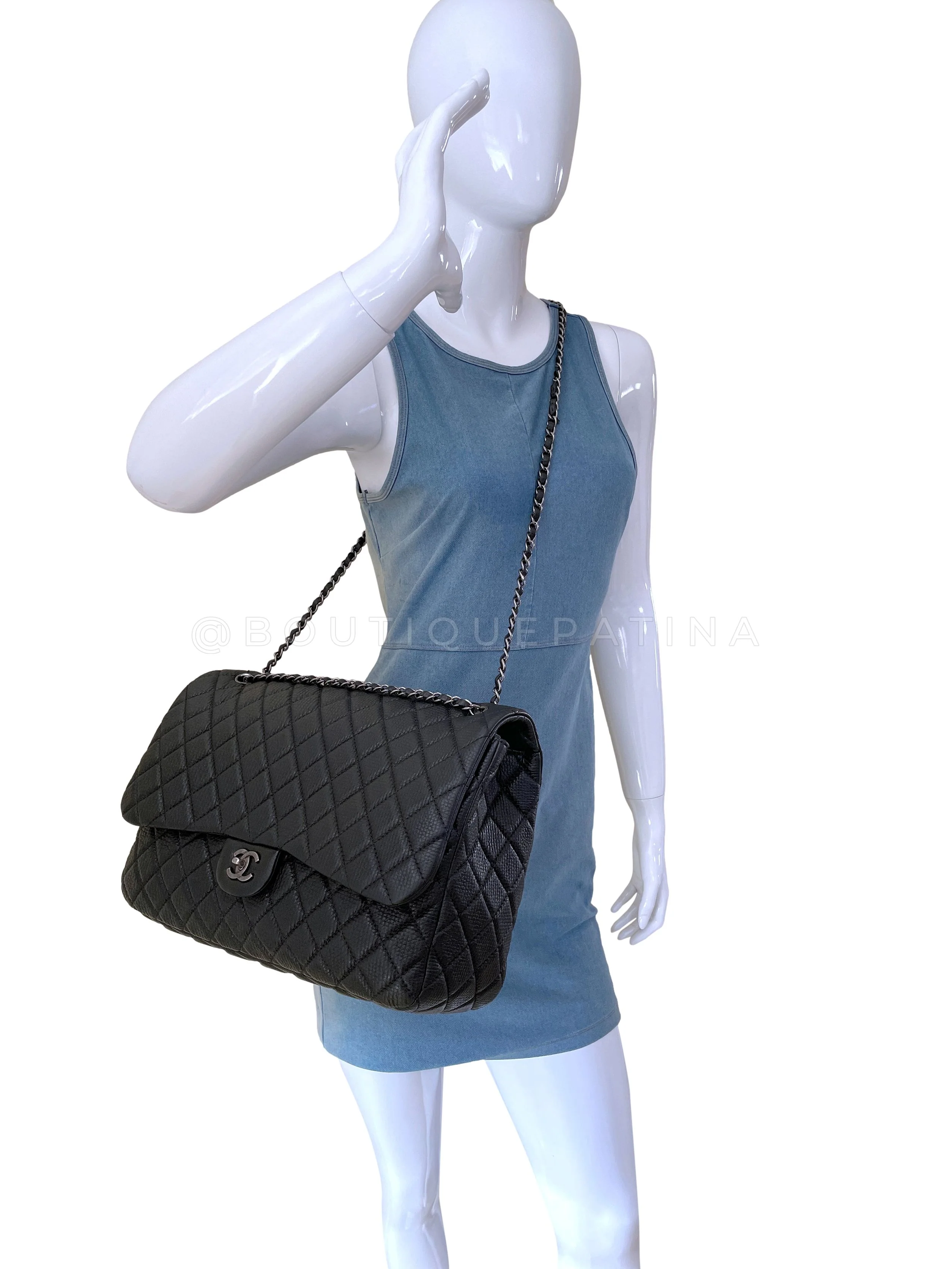 Chanel Airlines Flap Bag Black XL Travel Giant RHW - Image 15