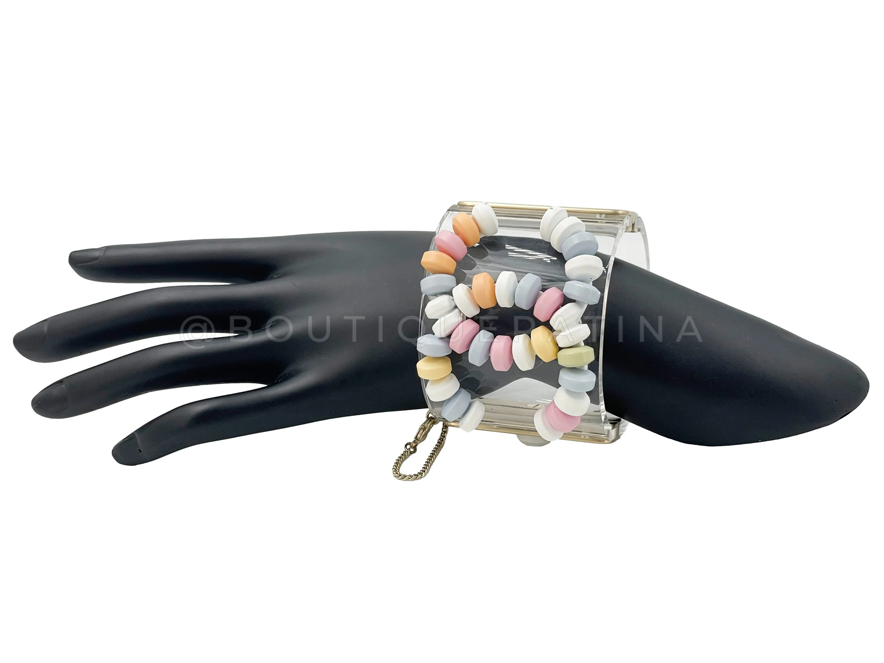 Chanel 2014 Supermarket "Candy" Clear Acrylic Pastel Multicolor Cuff Hinged - Image 6