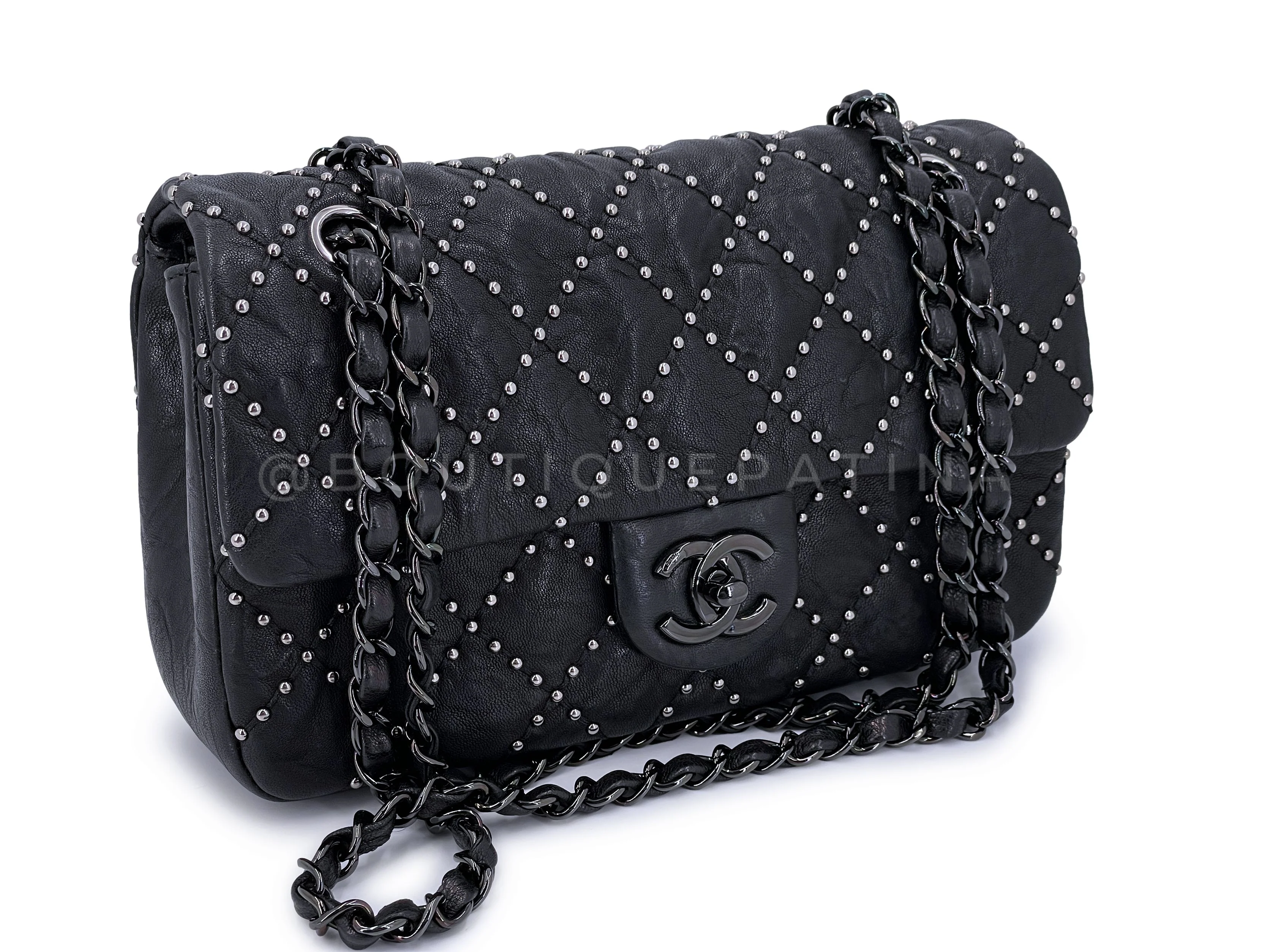 Chanel 2014 Paris Dallas Métiers d'Art Black Studded Medium Flap Bag - Image 2