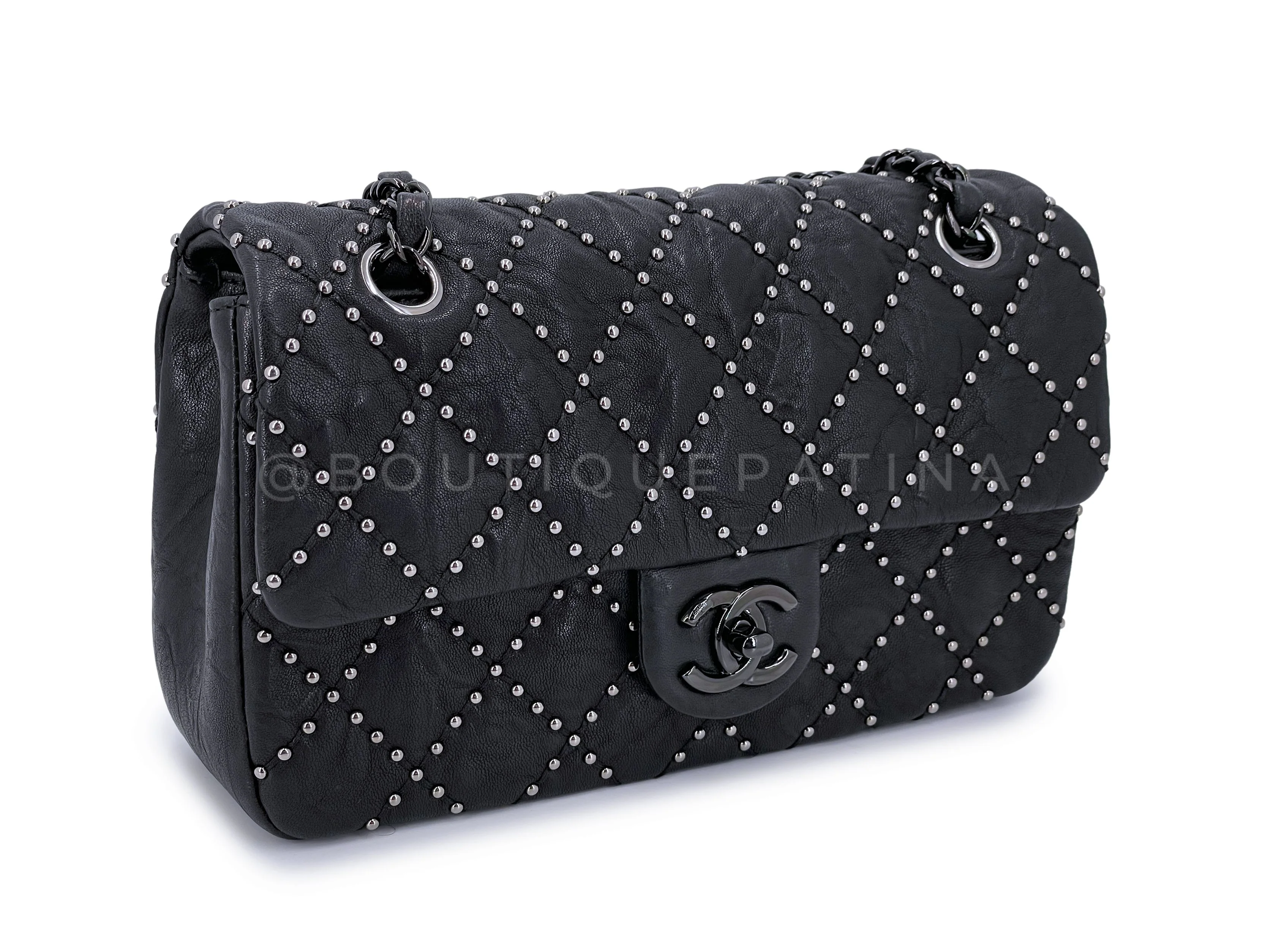 Chanel 2014 Paris Dallas Métiers d'Art Black Studded Medium Flap Bag - Image 3