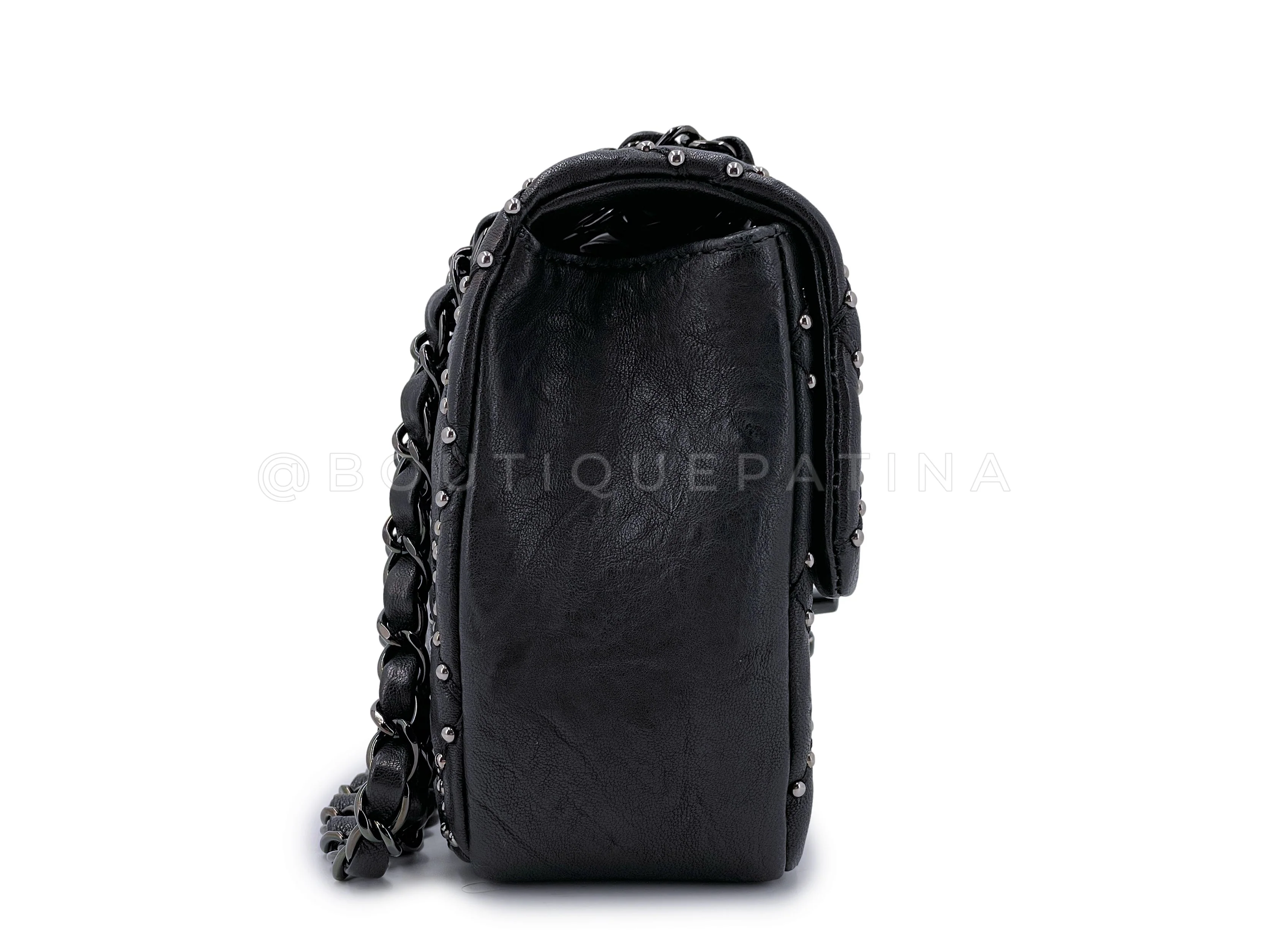 Chanel 2014 Paris Dallas Métiers d'Art Black Studded Medium Flap Bag - Image 4
