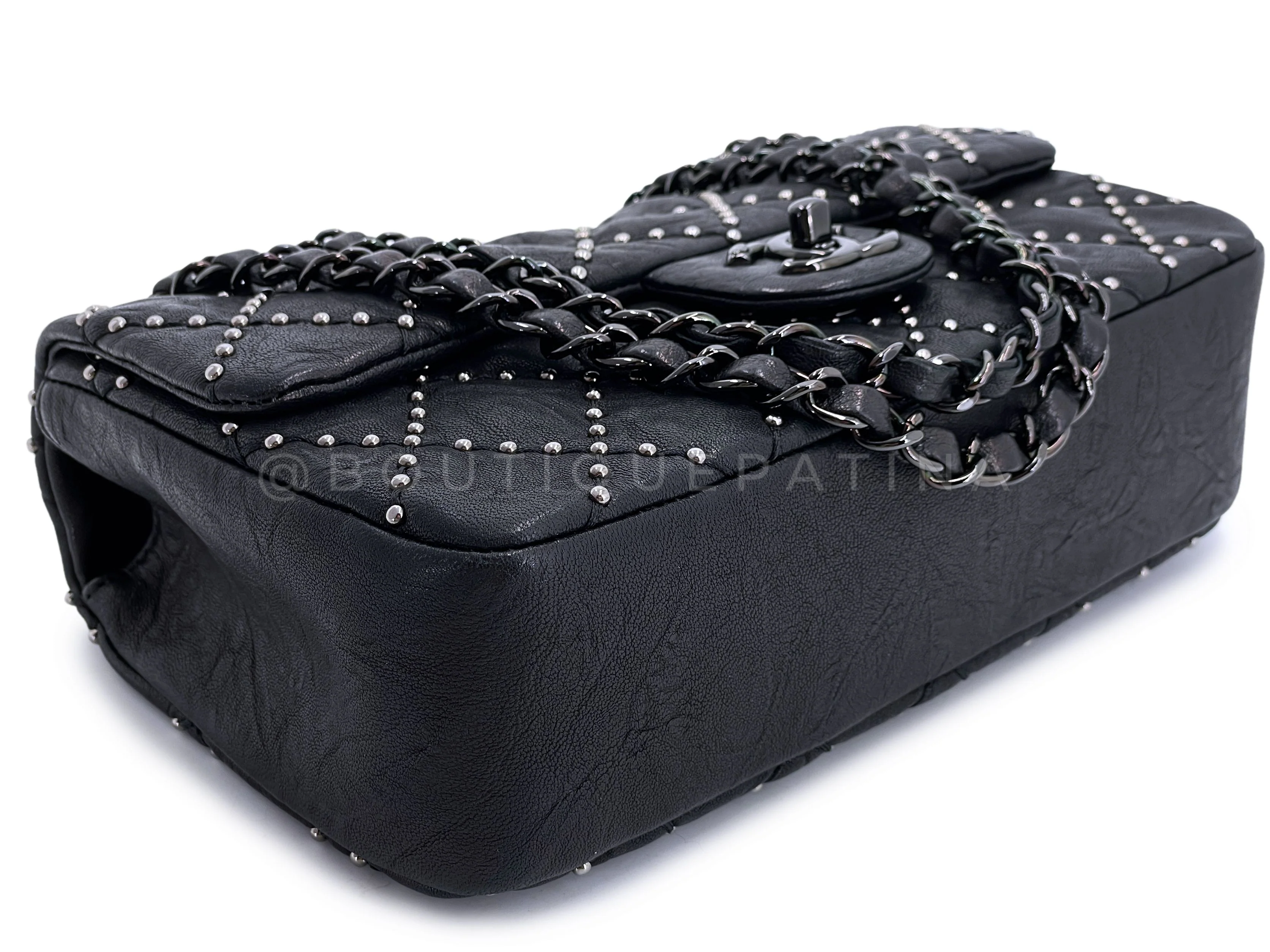 Chanel 2014 Paris Dallas Métiers d'Art Black Studded Medium Flap Bag - Image 7