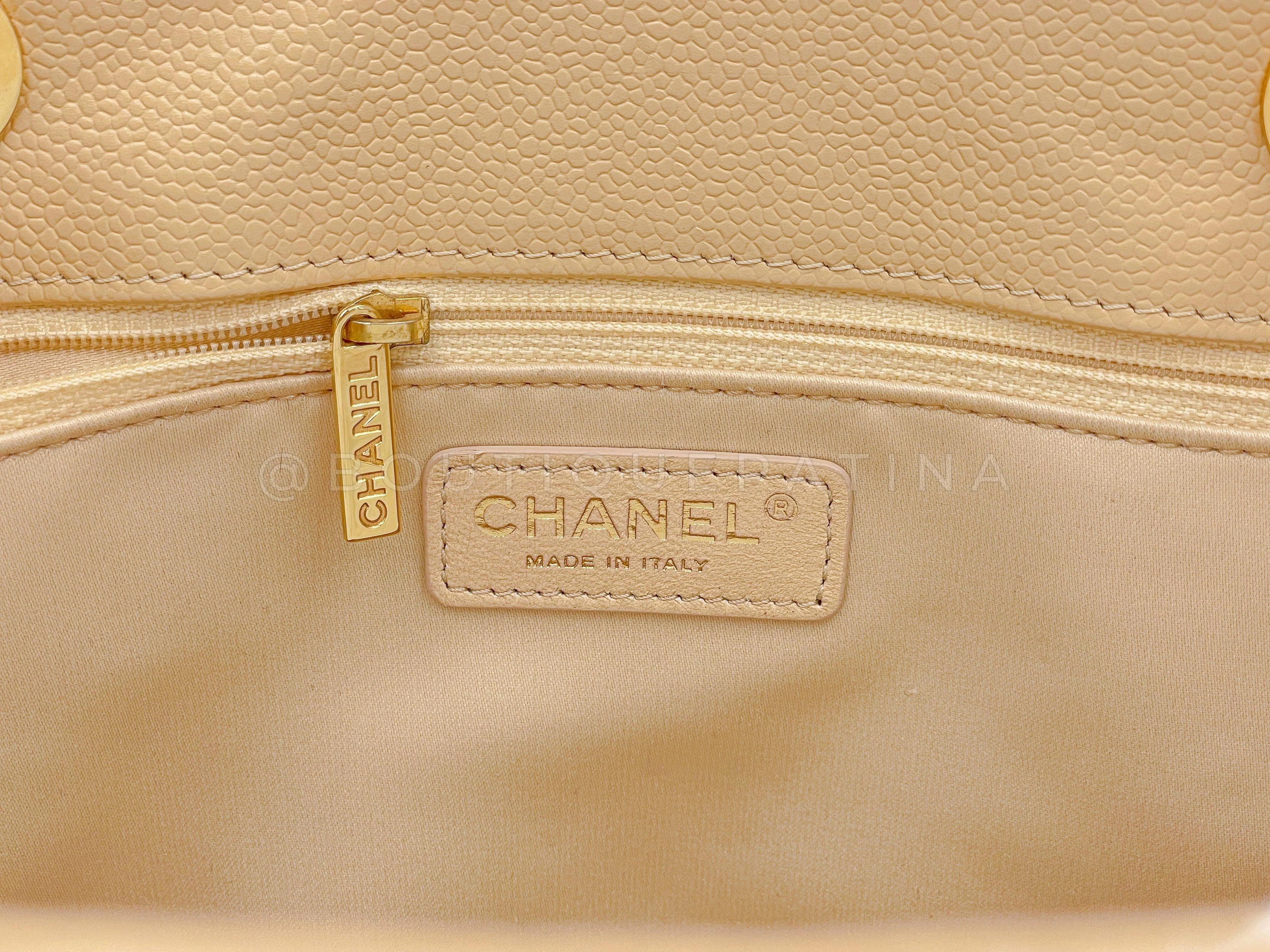 Pristine 2014 Chanel Beige Caviar Grand Shopper Tote GST Bag GHW SJU - Image 10