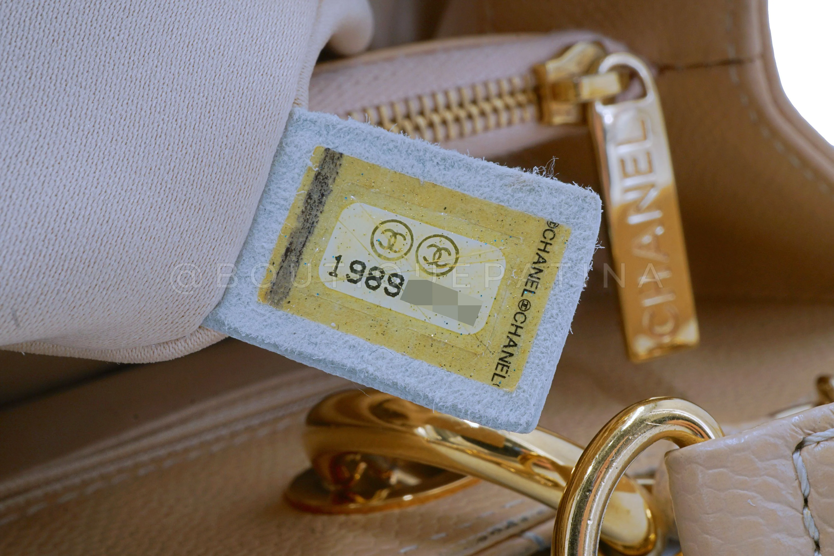 Pristine 2014 Chanel Beige Caviar Grand Shopper Tote GST Bag GHW SJU - Image 11
