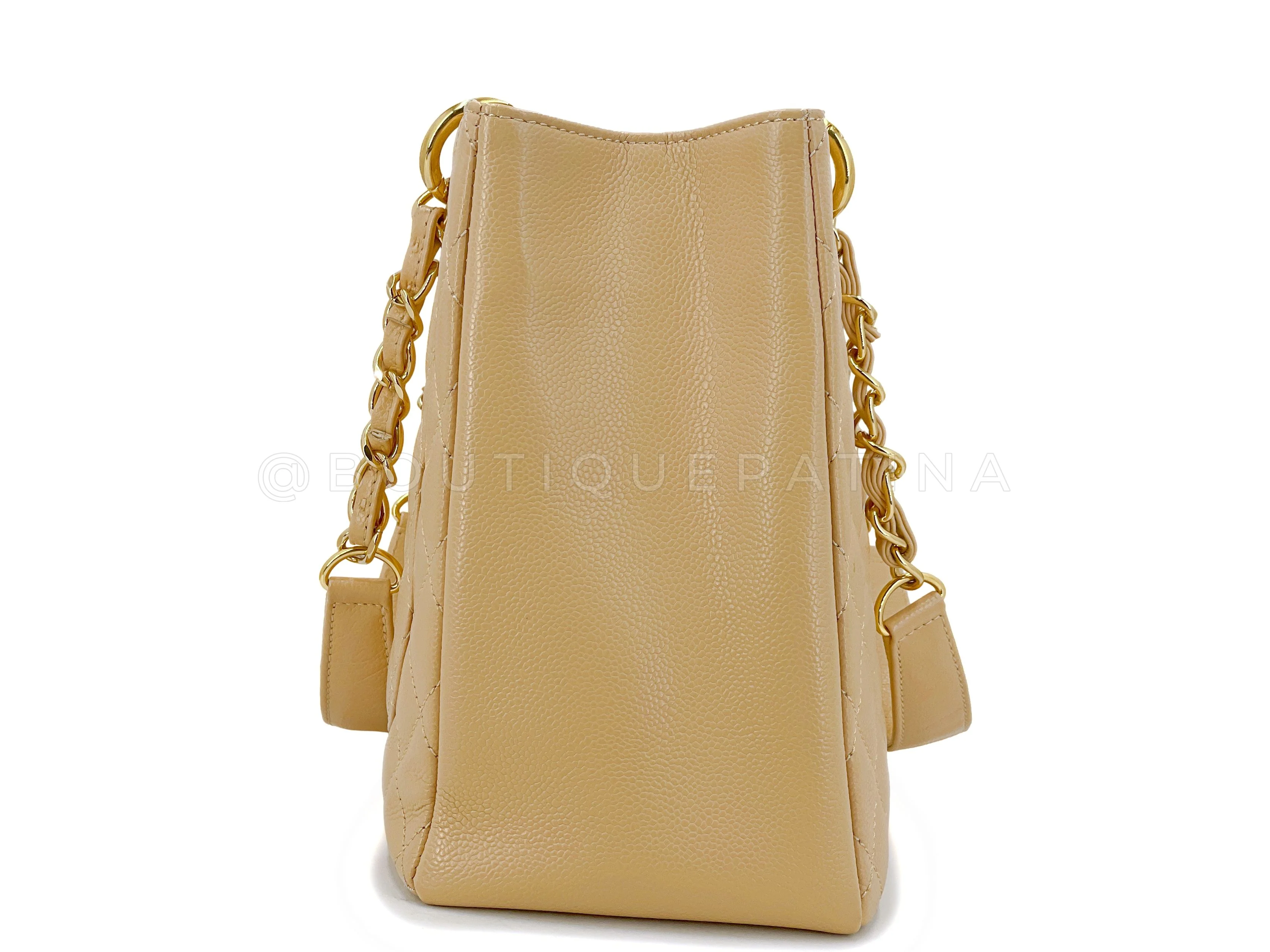 Pristine 2014 Chanel Beige Caviar Grand Shopper Tote GST Bag GHW SJU - Image 5