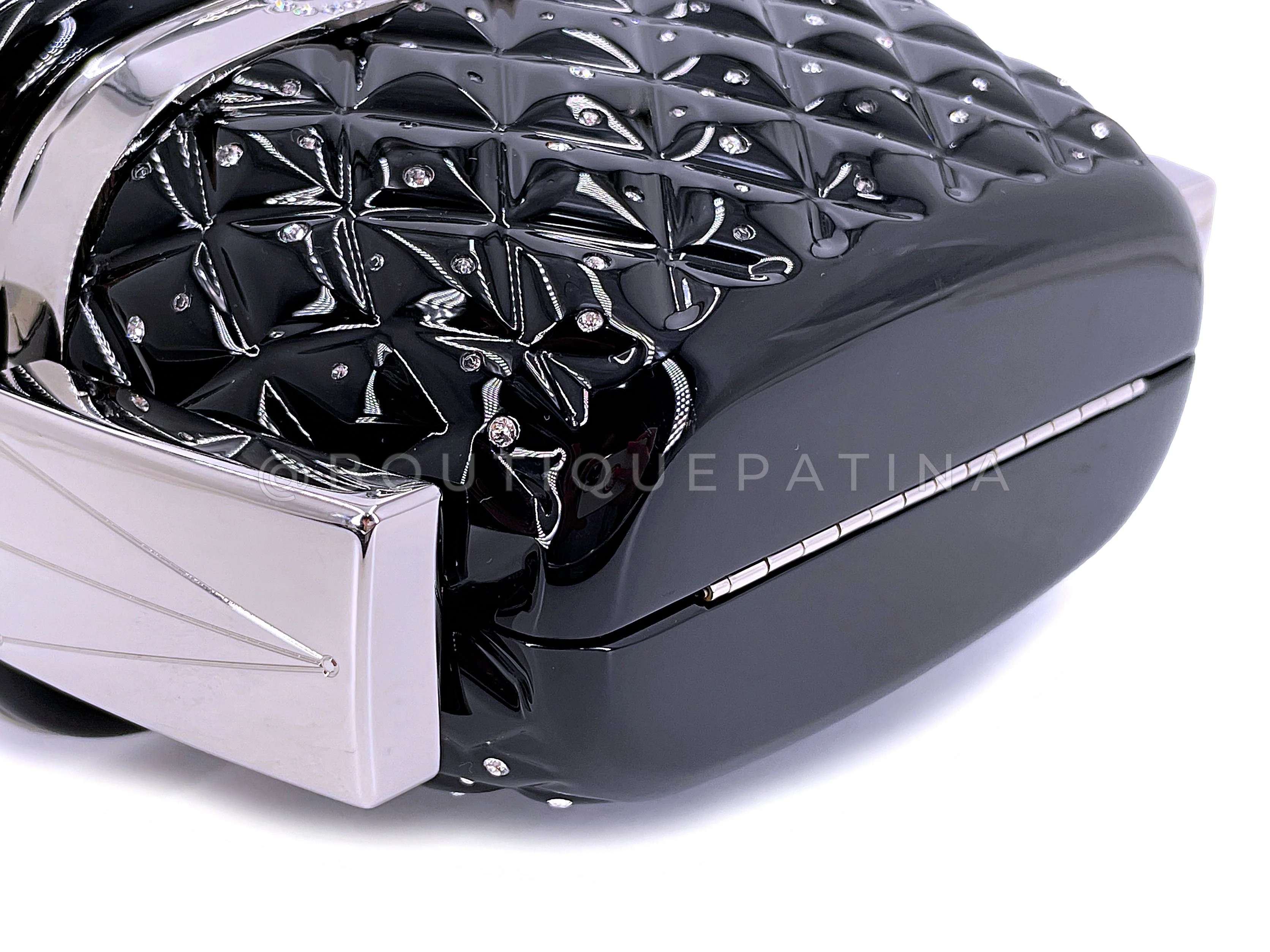 Chanel 2019 Gondola Minaudière Evening Clutch Bag Black SHW 5PN - Image 9