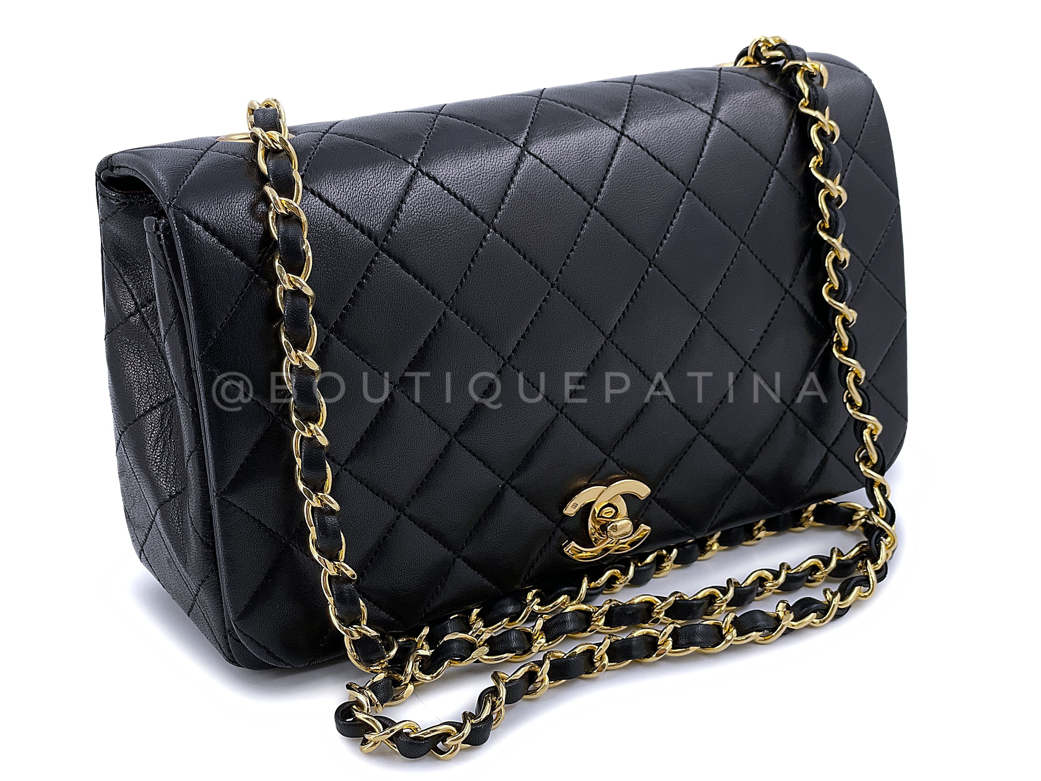 Chanel 1989 Vintage Black Timeless Quilted Full Flap Bag 24k GHW - Image 2