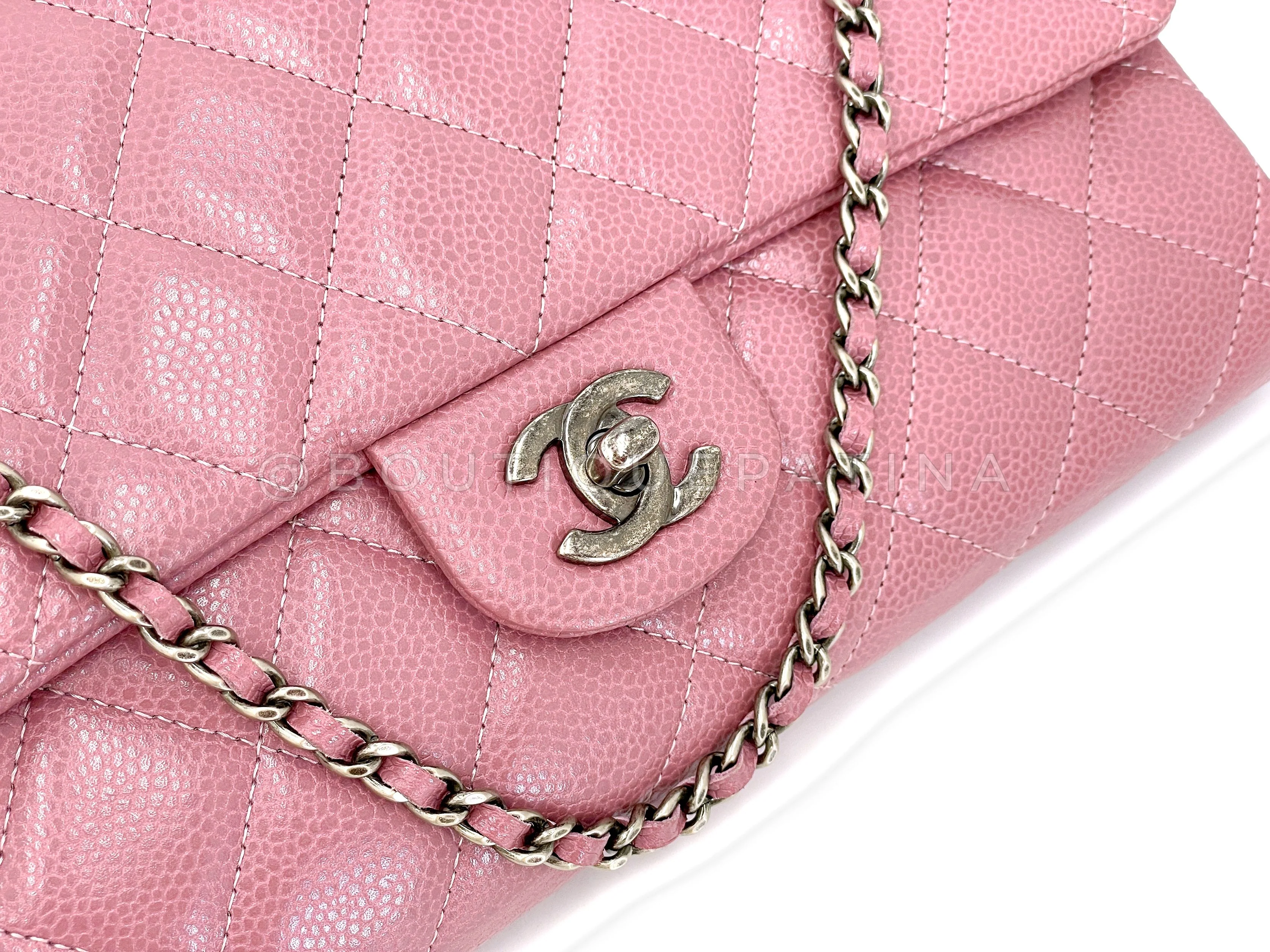 Chanel Mauve Pink Caviar Timeless Clutch Flap with Chain Bag RHW - Image 8