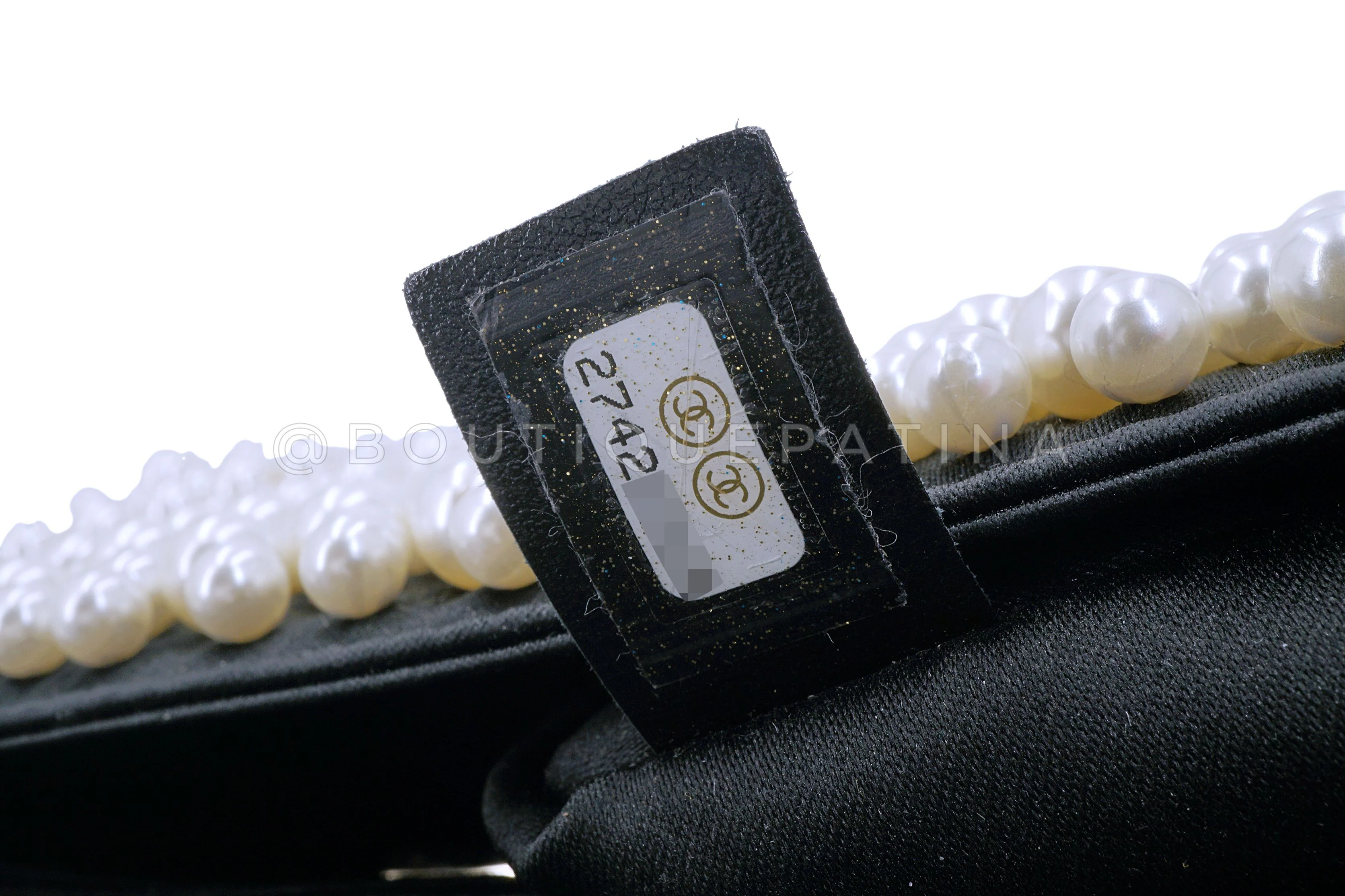 Rare 2019 Chanel Black Pearl Studded Mini Classic Flap Bag GHW - Image 12