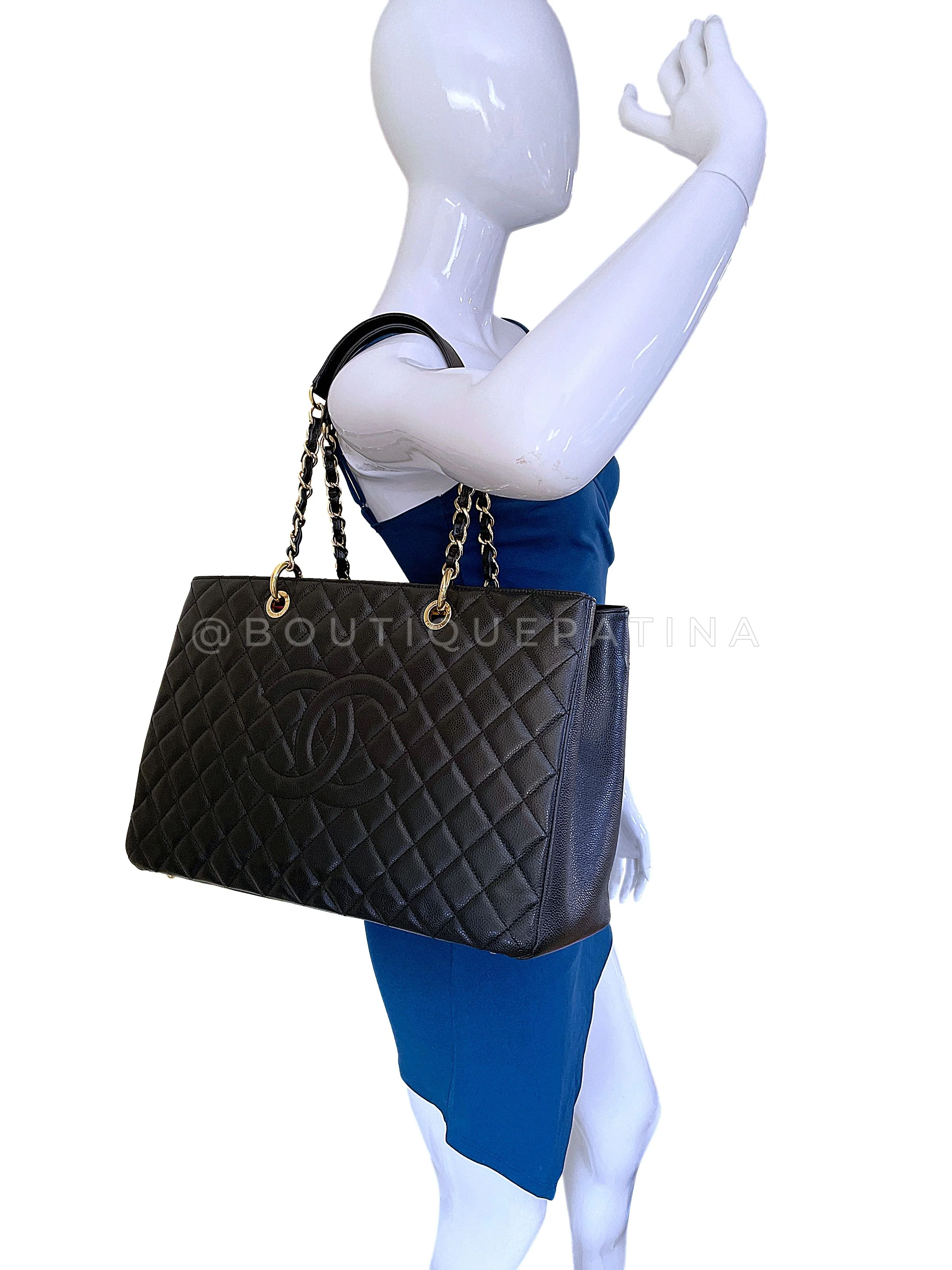 Chanel Black Caviar Grand Shopper Tote XL GST Bag GHW - Image 13