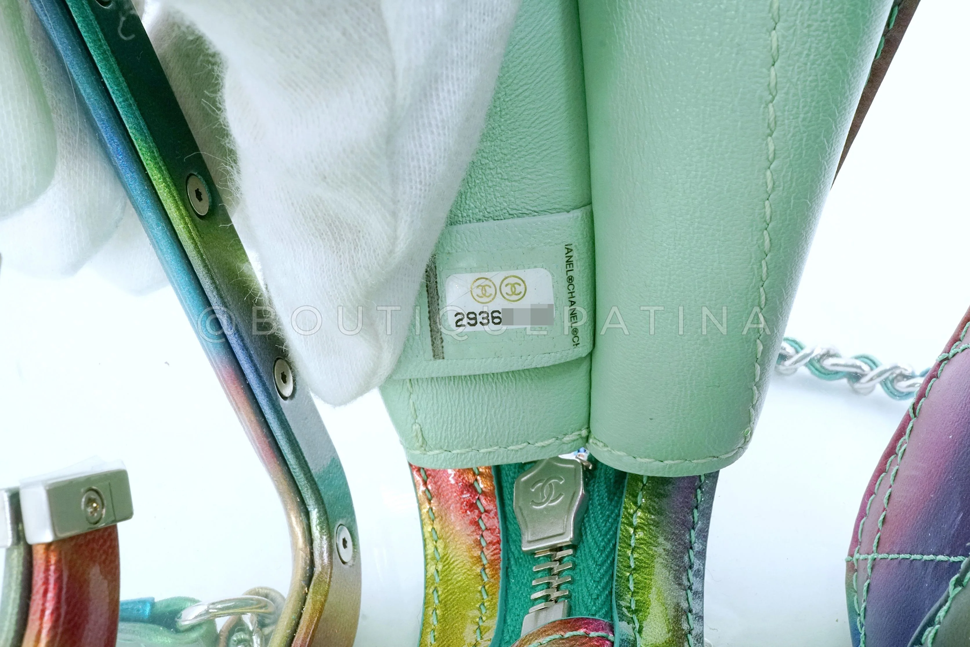 Chanel 20C Rainbow Filigree PVC Vanity Case Bag UKX - Image 11