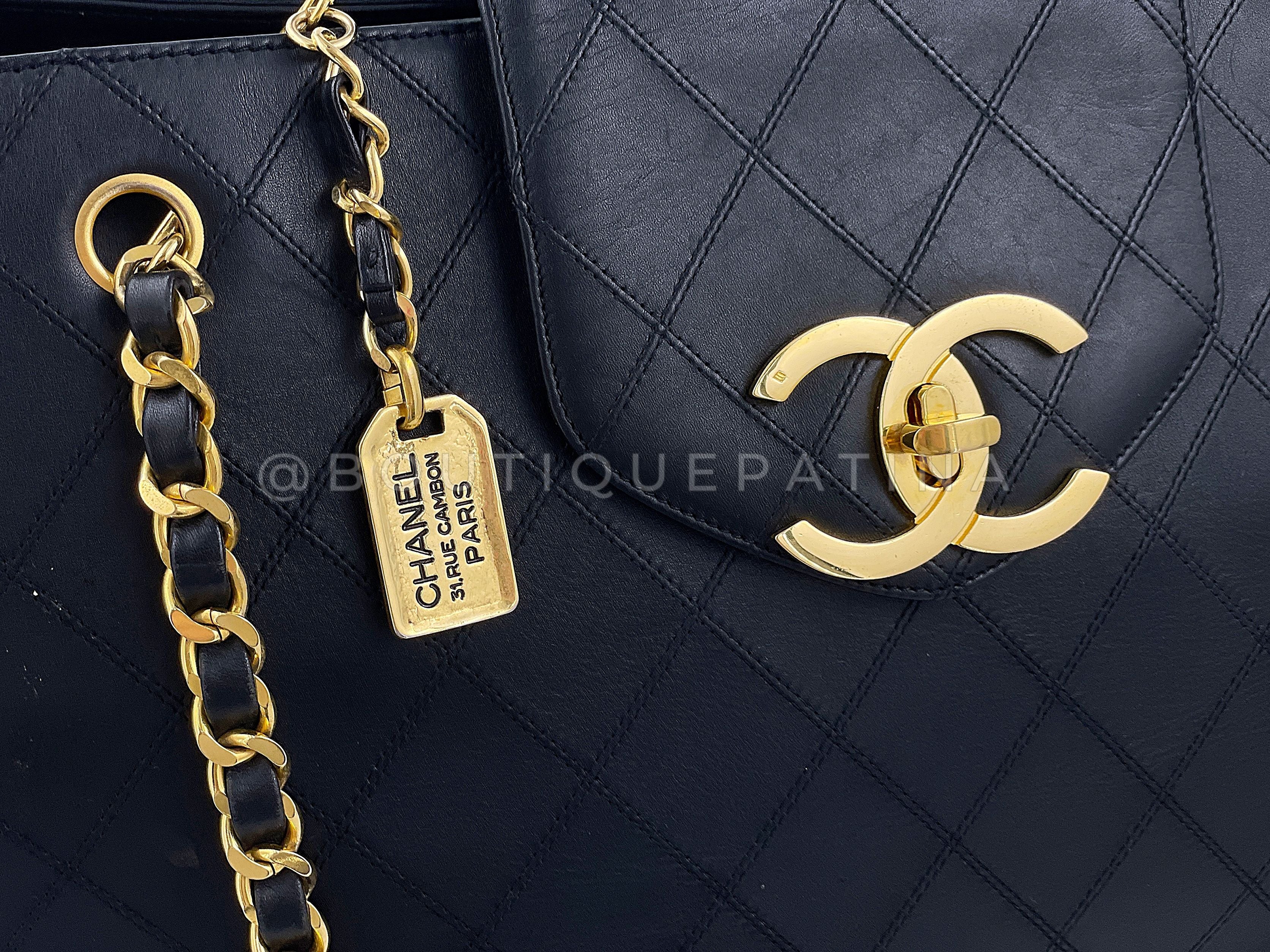 Chanel Supermodel Tote Bag Vintage 1994 Black Quilted XL Weekender 24k GHW WR2 - Image 8