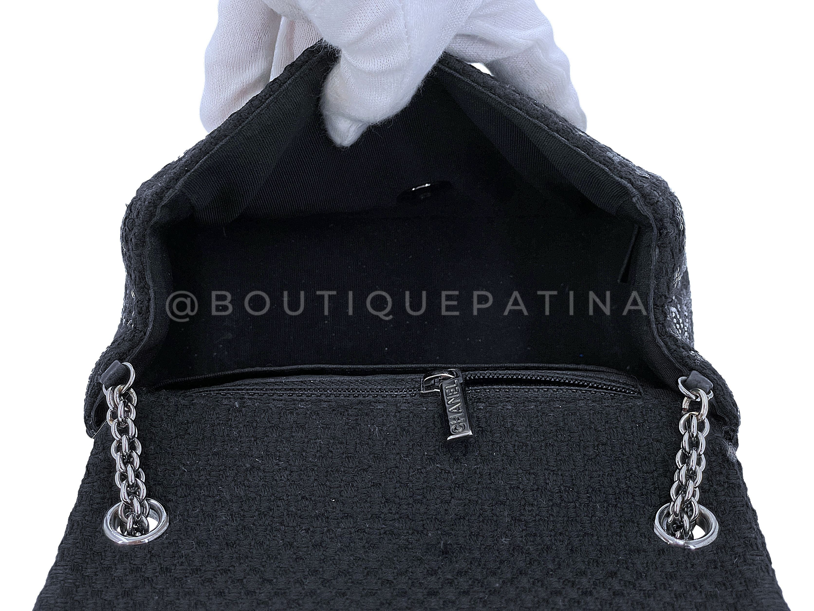 Chanel 2010 Black Paris-Shanghai Pudong Crystals Mini Flap Bag RHW 7S3 - Image 10