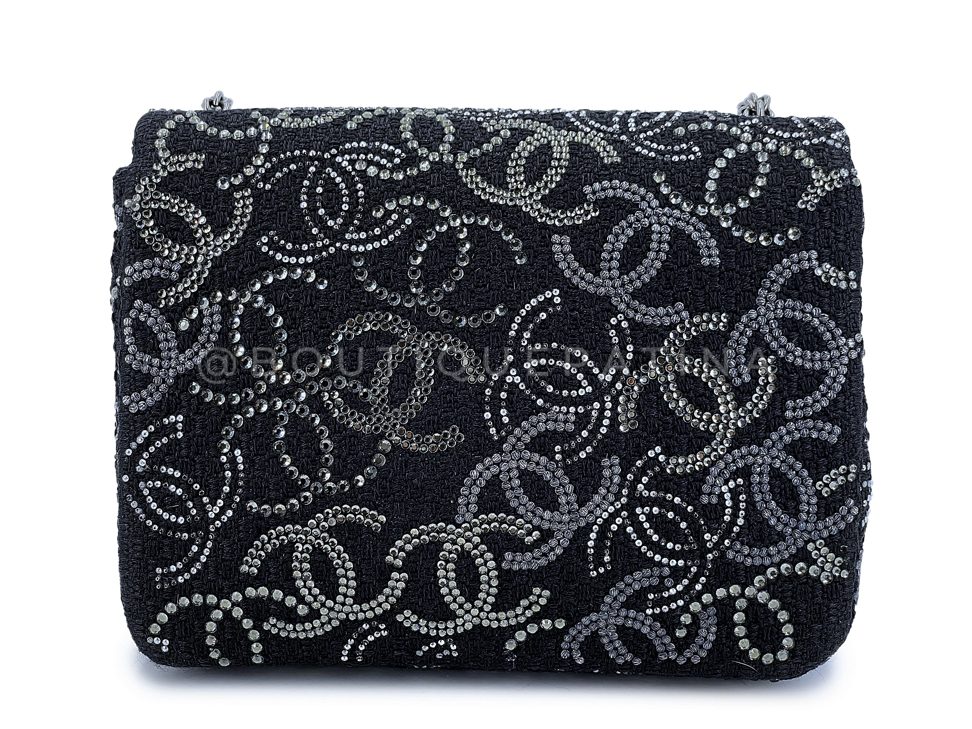 Chanel 2010 Black Paris-Shanghai Pudong Crystals Mini Flap Bag RHW 7S3 - Image 5