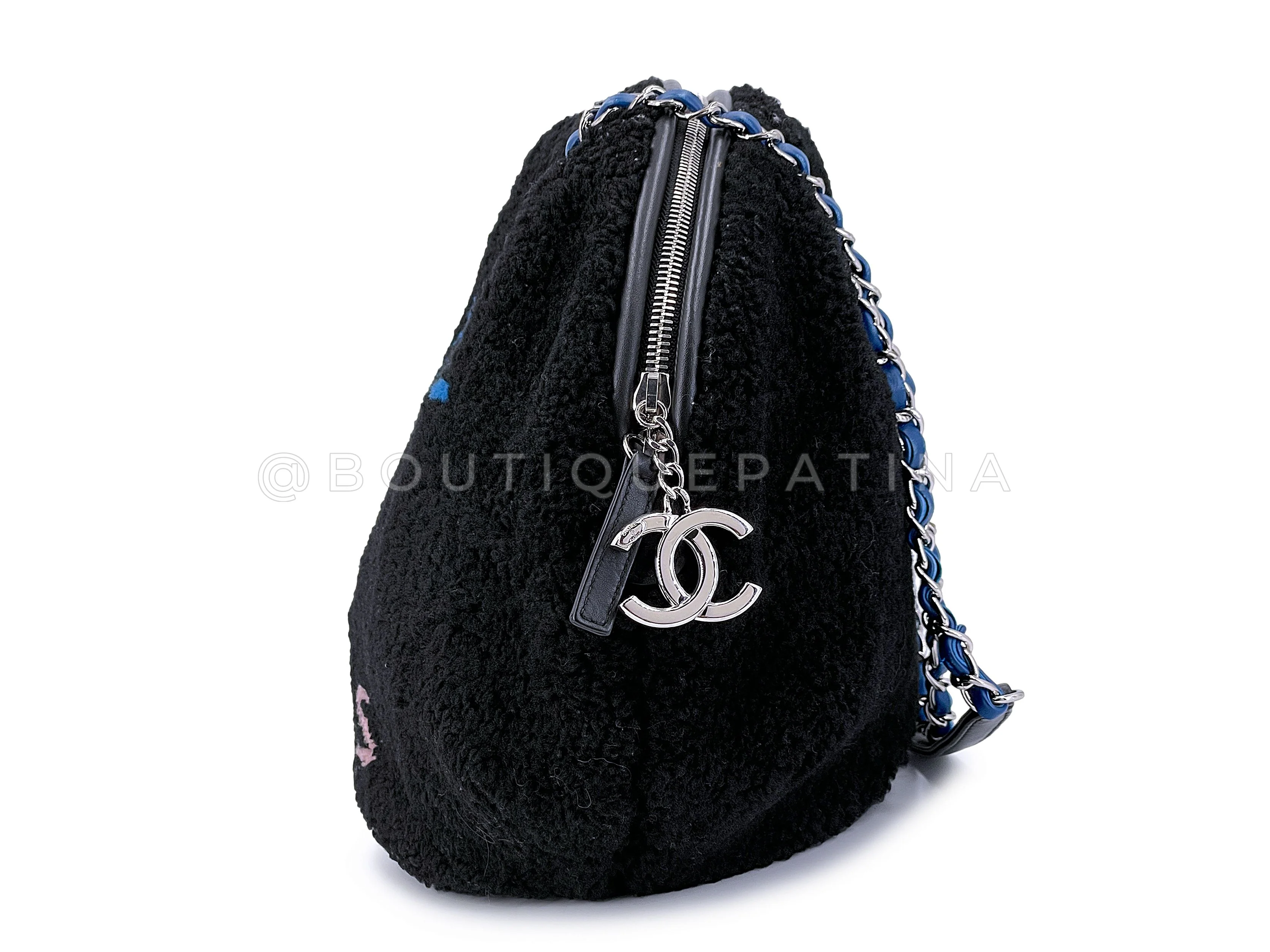 Rare Chanel Large Deauville Shearling Camera Tote Bag SHW - Image 4