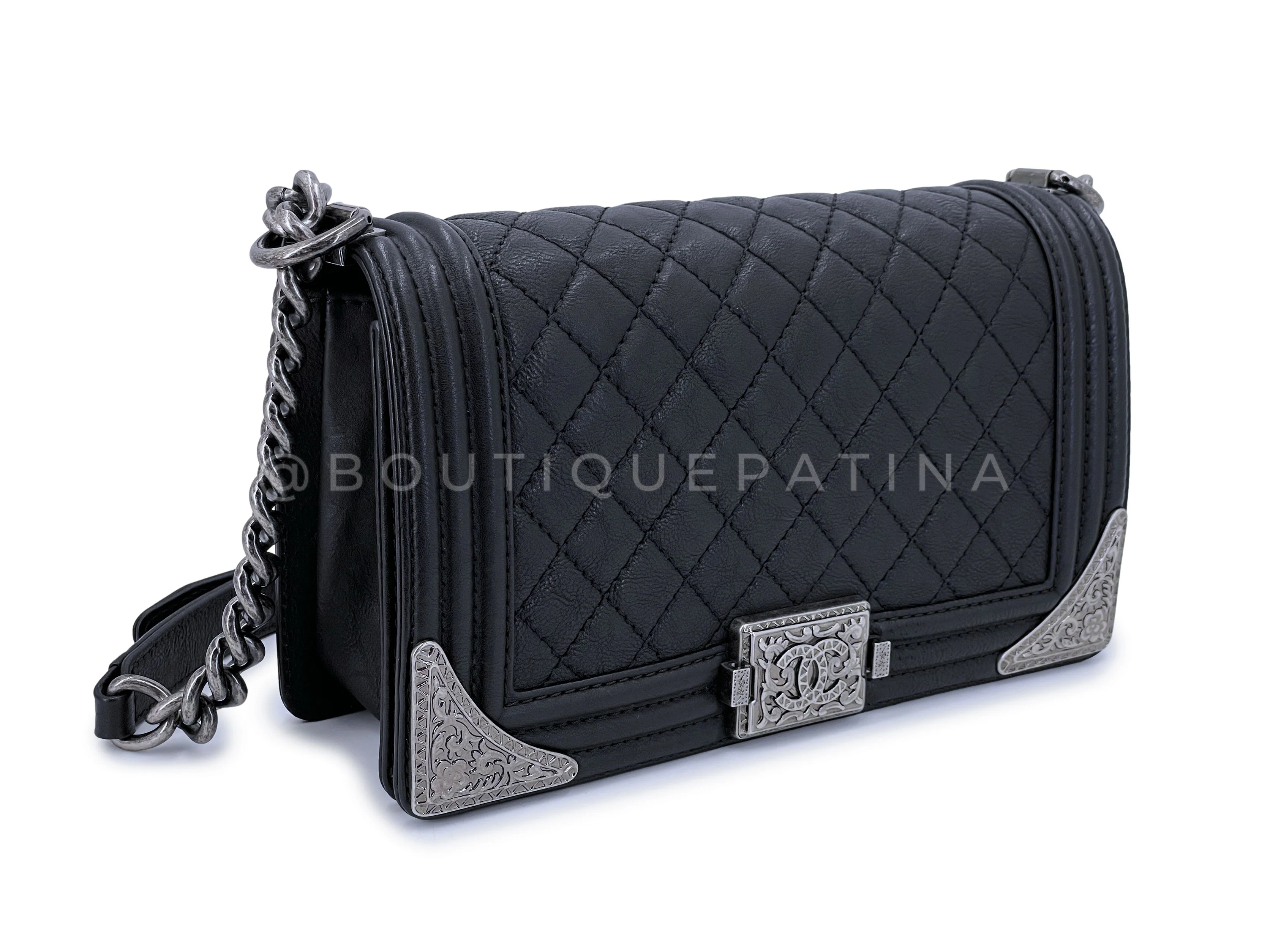Chanel Dallas Boy Bag 2014 Paris Métiers d'Art Black Medium Flap Y55 - Image 3