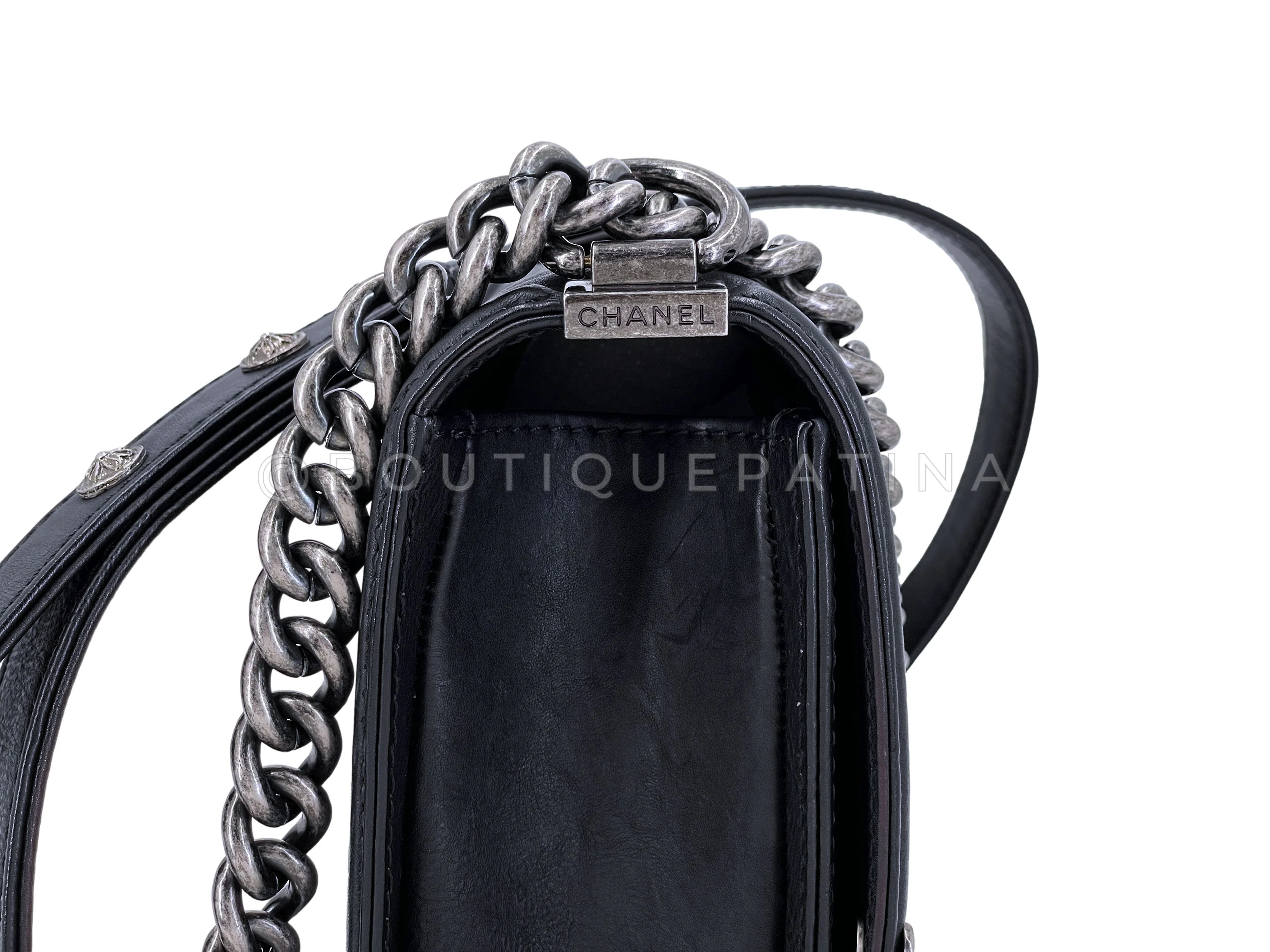 Chanel Dallas Boy Bag 2014 Paris Métiers d'Art Black Medium Flap Y55 - Image 5