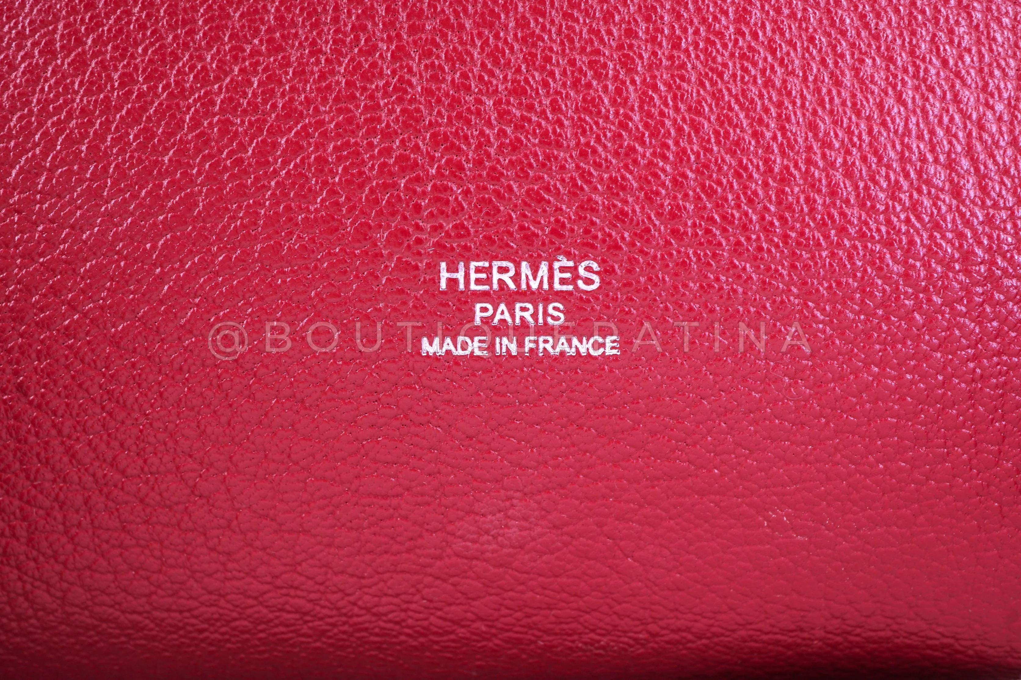 Hermes Tosca Red Jypsiere II 31cm Crossbody Messenger Bag PHW Clemence - Image 10