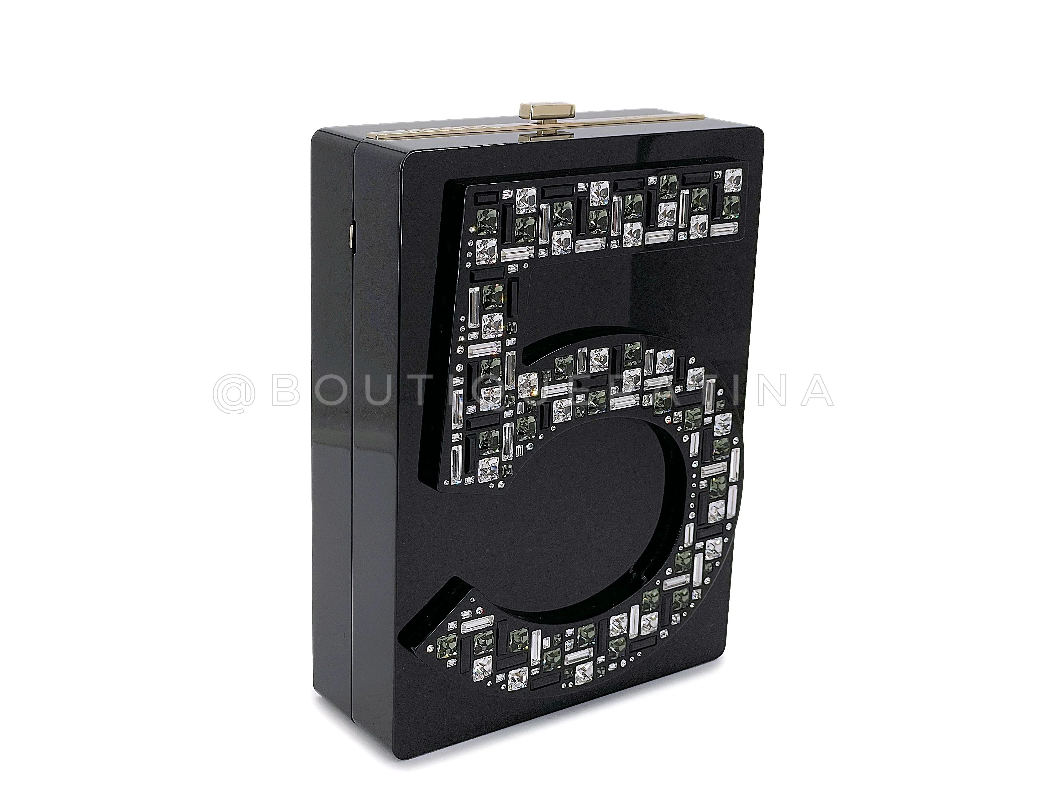 Chanel 2015 Crystal "5" Plexiglass Minaudière Evening Clutch Bag GHW - Image 2
