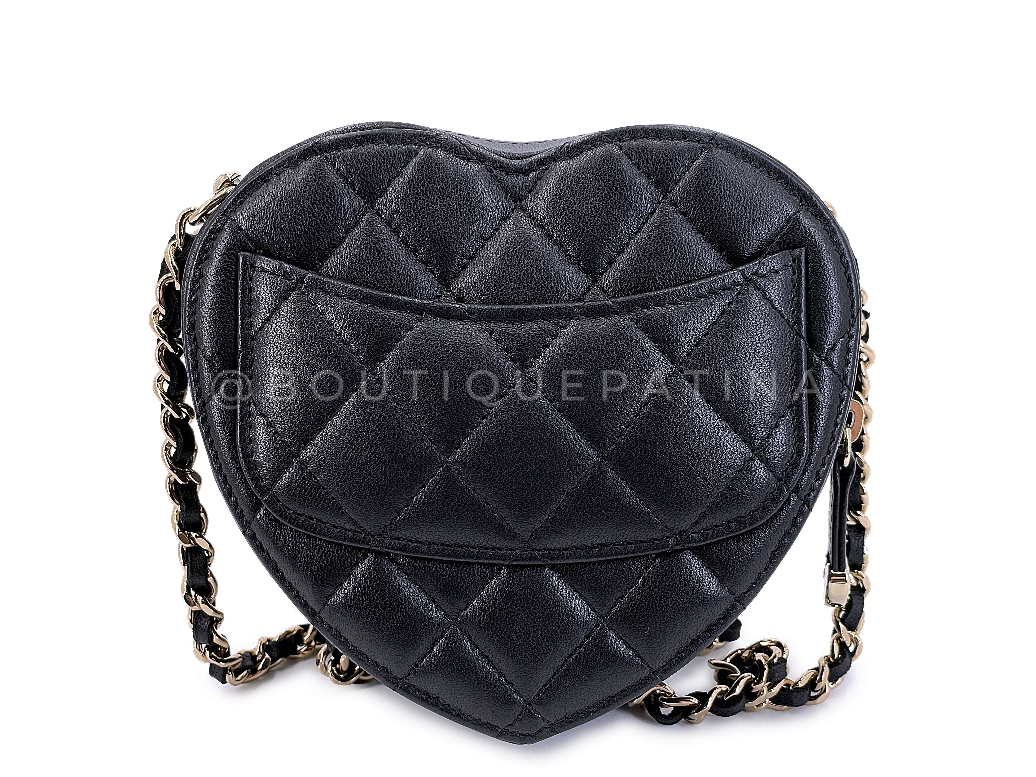 Chanel CC In Love Black Heart Bag Mini Crossbody GHW - Image 5