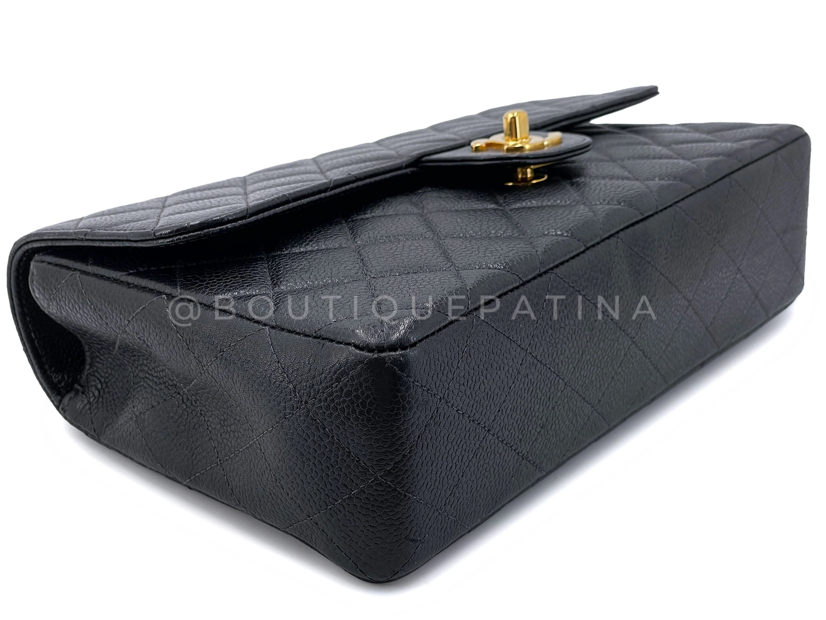 Chanel 1997 Vintage Black Caviar Kelly Flap Parent Bag 24k GHW S0Z - Image 7