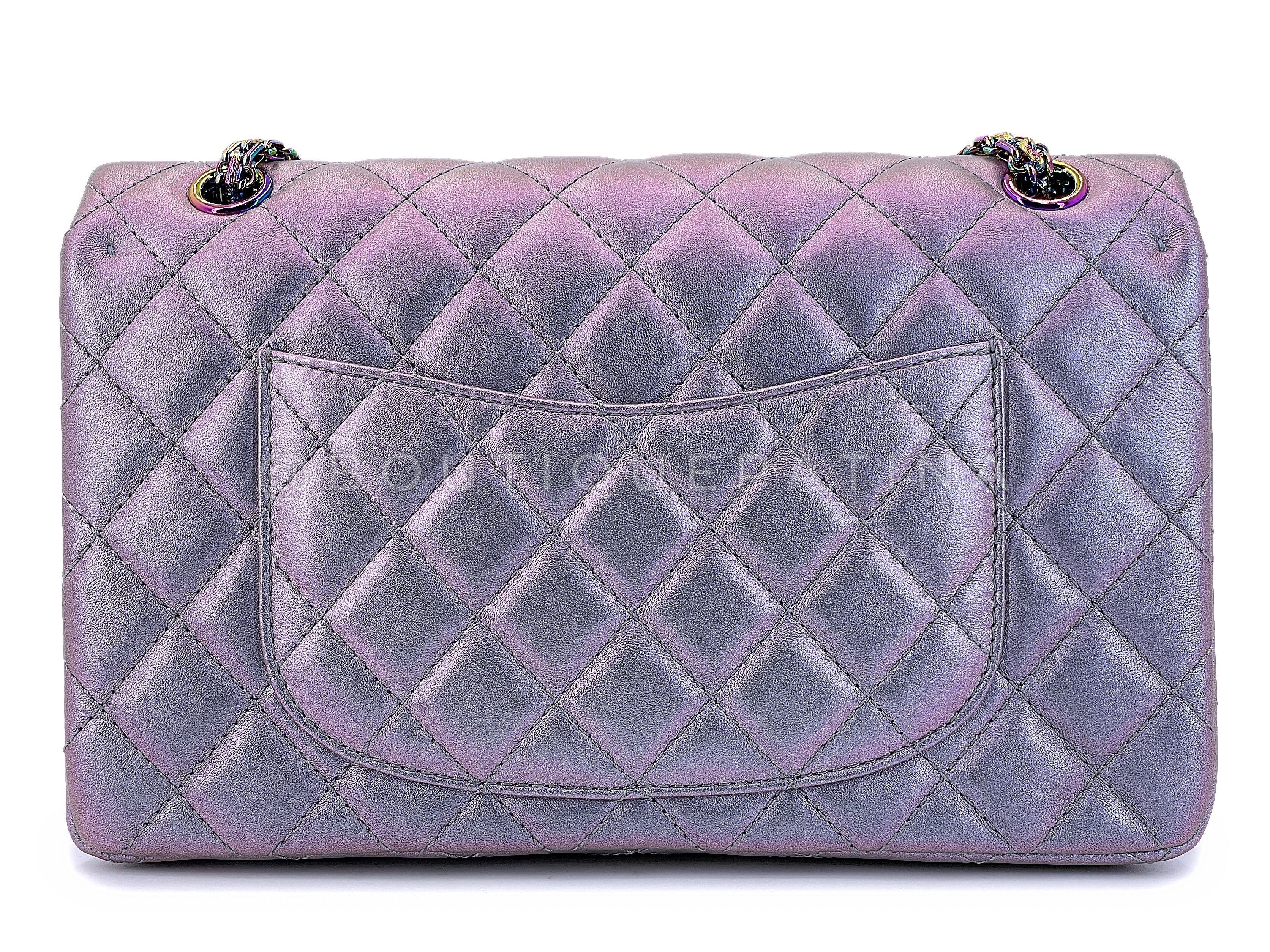 Chanel Violet Mermaid Iridescent 2.55 Reissue Classic Double Flap Bag 226 Medium - Image 5