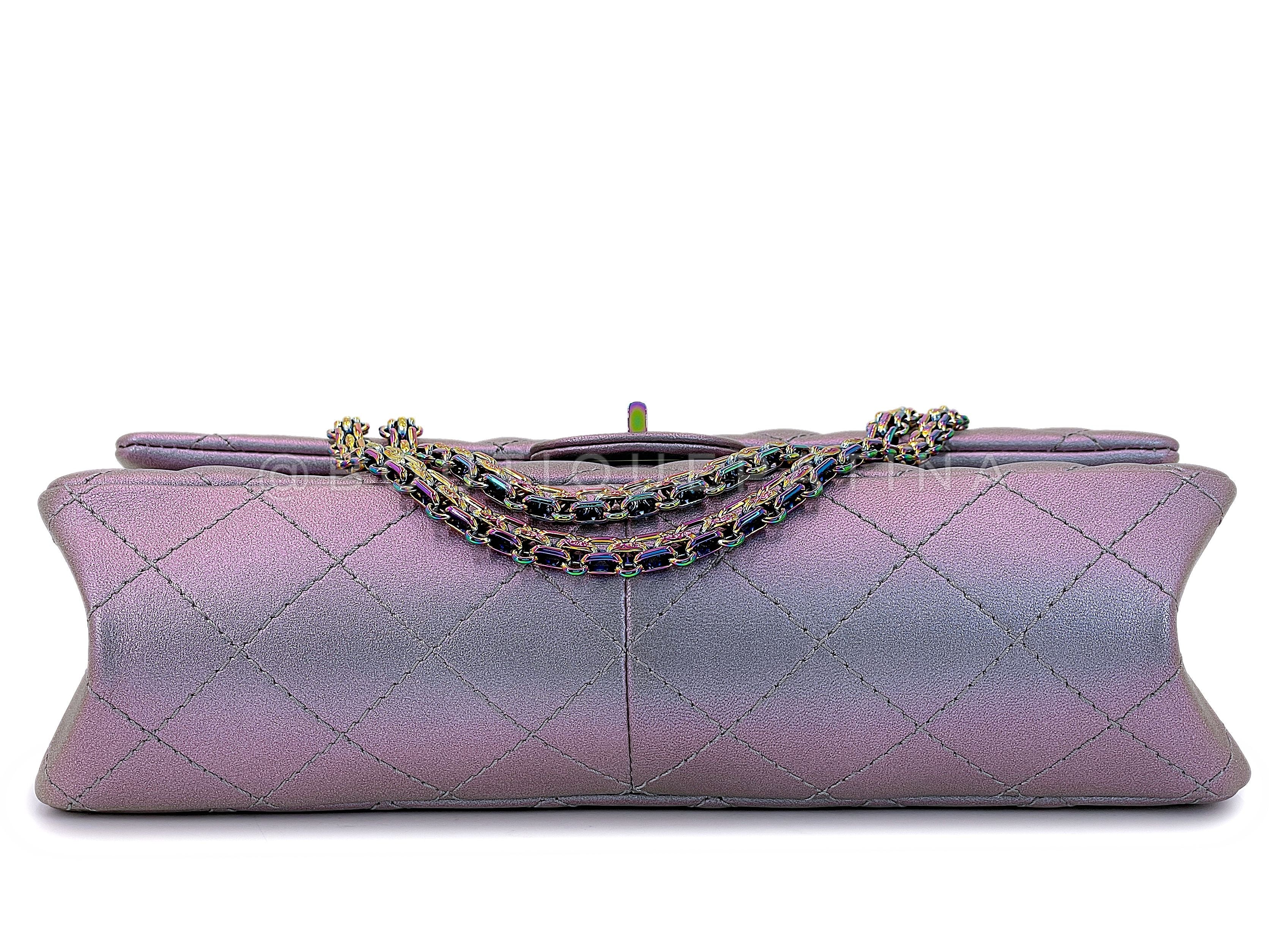 Chanel Violet Mermaid Iridescent 2.55 Reissue Classic Double Flap Bag 226 Medium - Image 6
