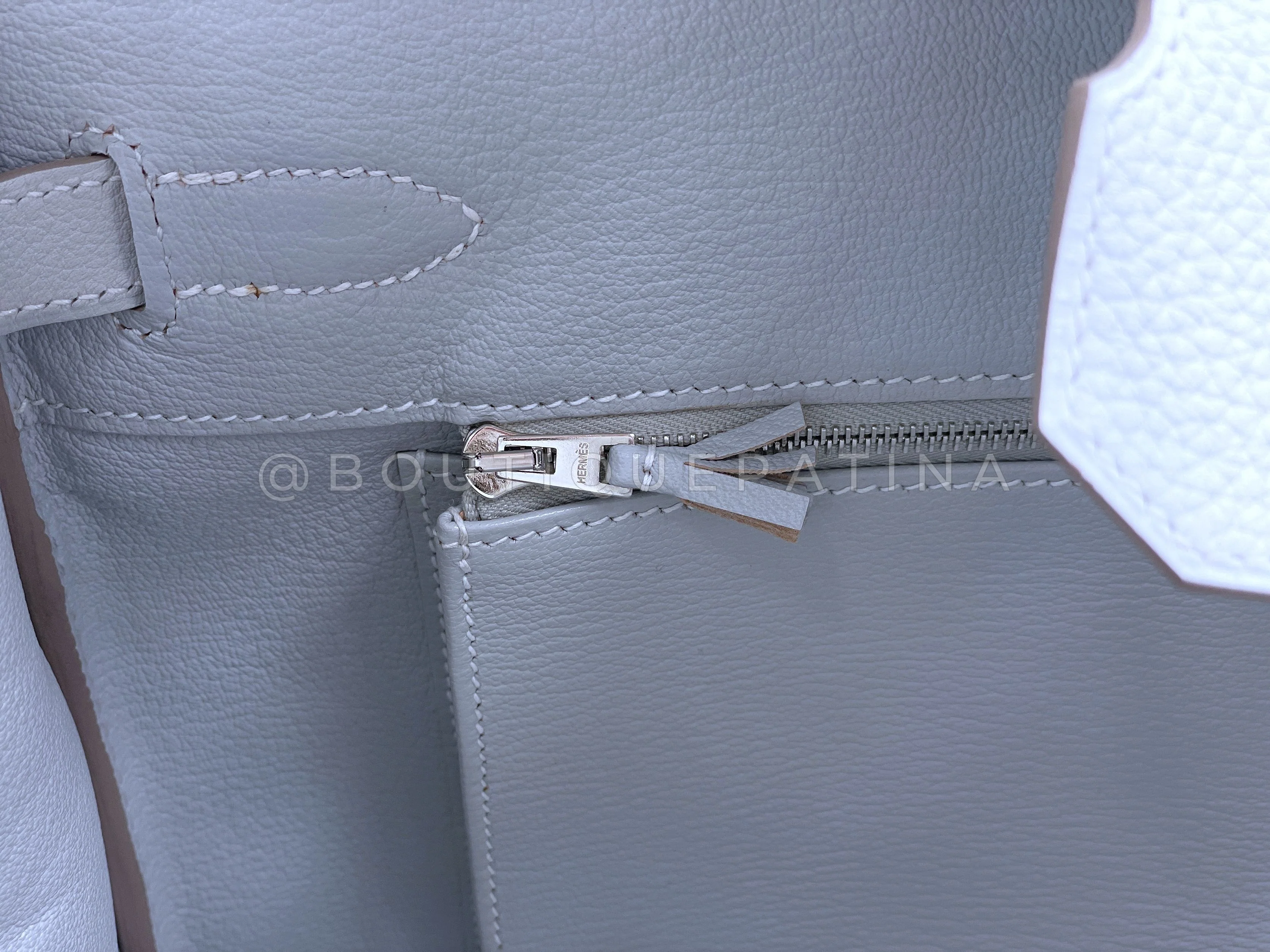 Rare Hermès Ghillies 35cm Birkin Grizzly Doblis Suede Gris Perle PHW - Image 19