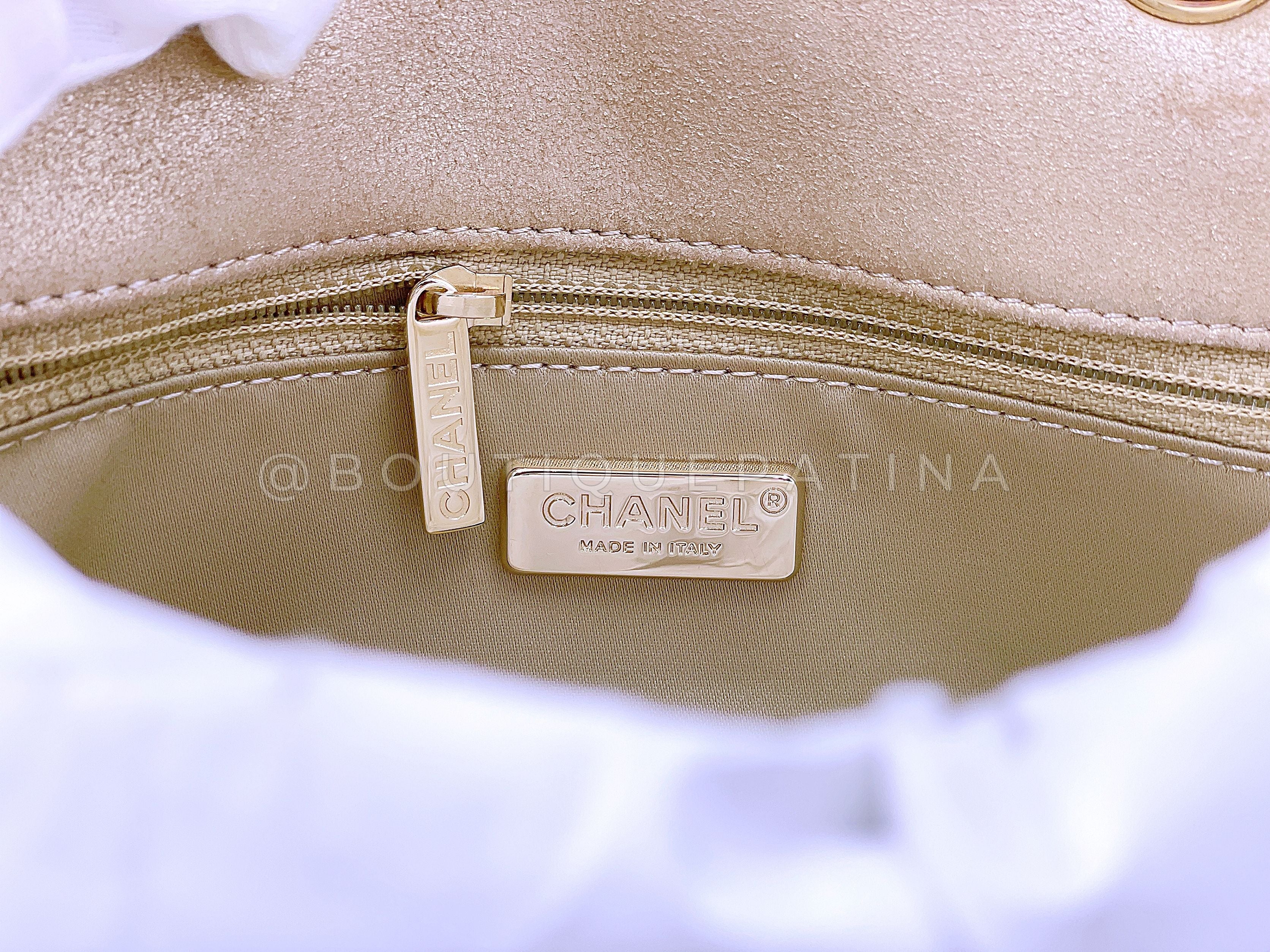 Rare Chanel 17A Pearl Mini Flap Bag Paris-Cosmopolite Metiers D'Art Pale Gold FWW - Image 11