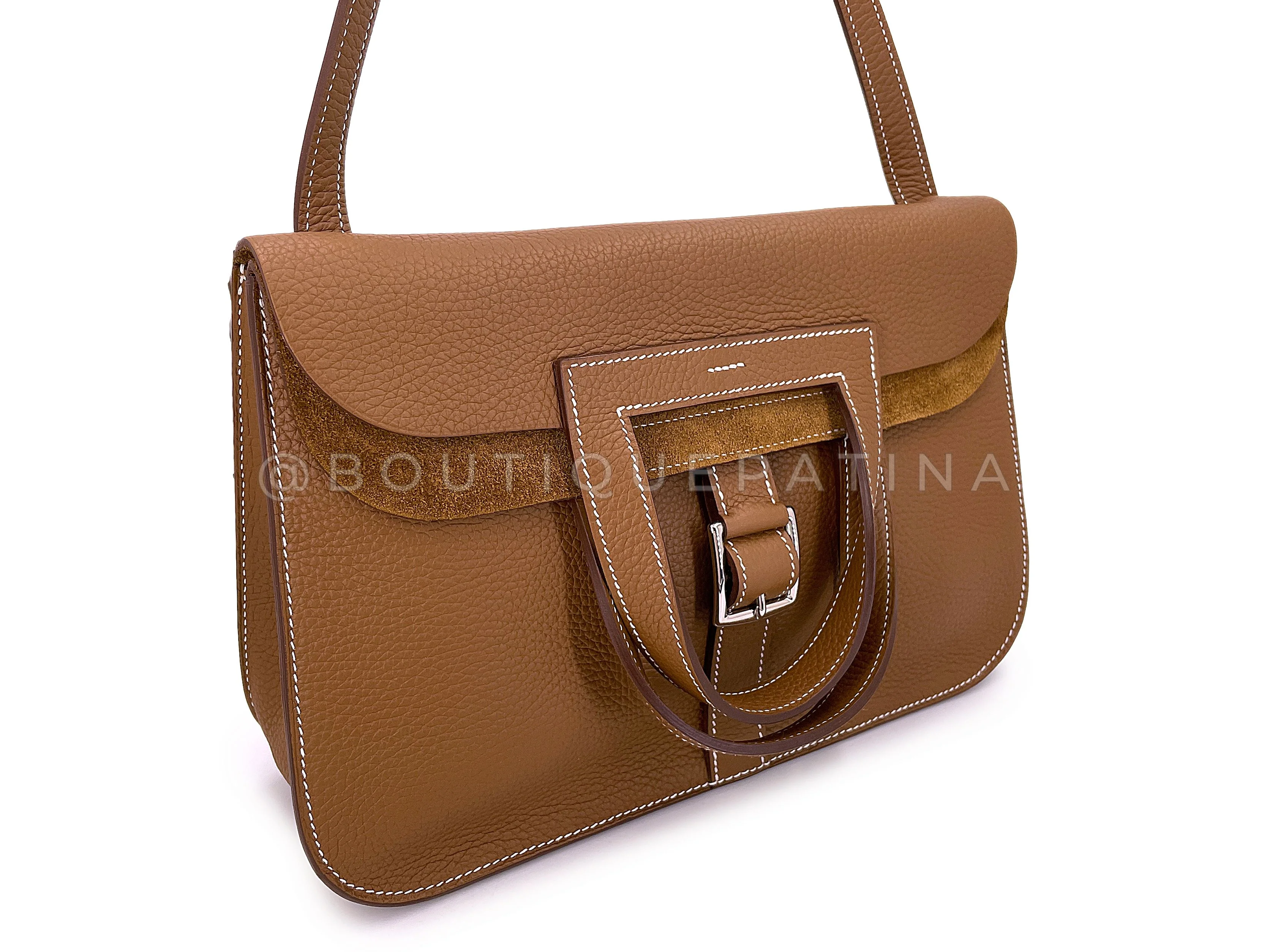 Hermès Alezan H Halzan 4-way Buckled Shoulder Bag Gold Camel Beige DLS - Image 3