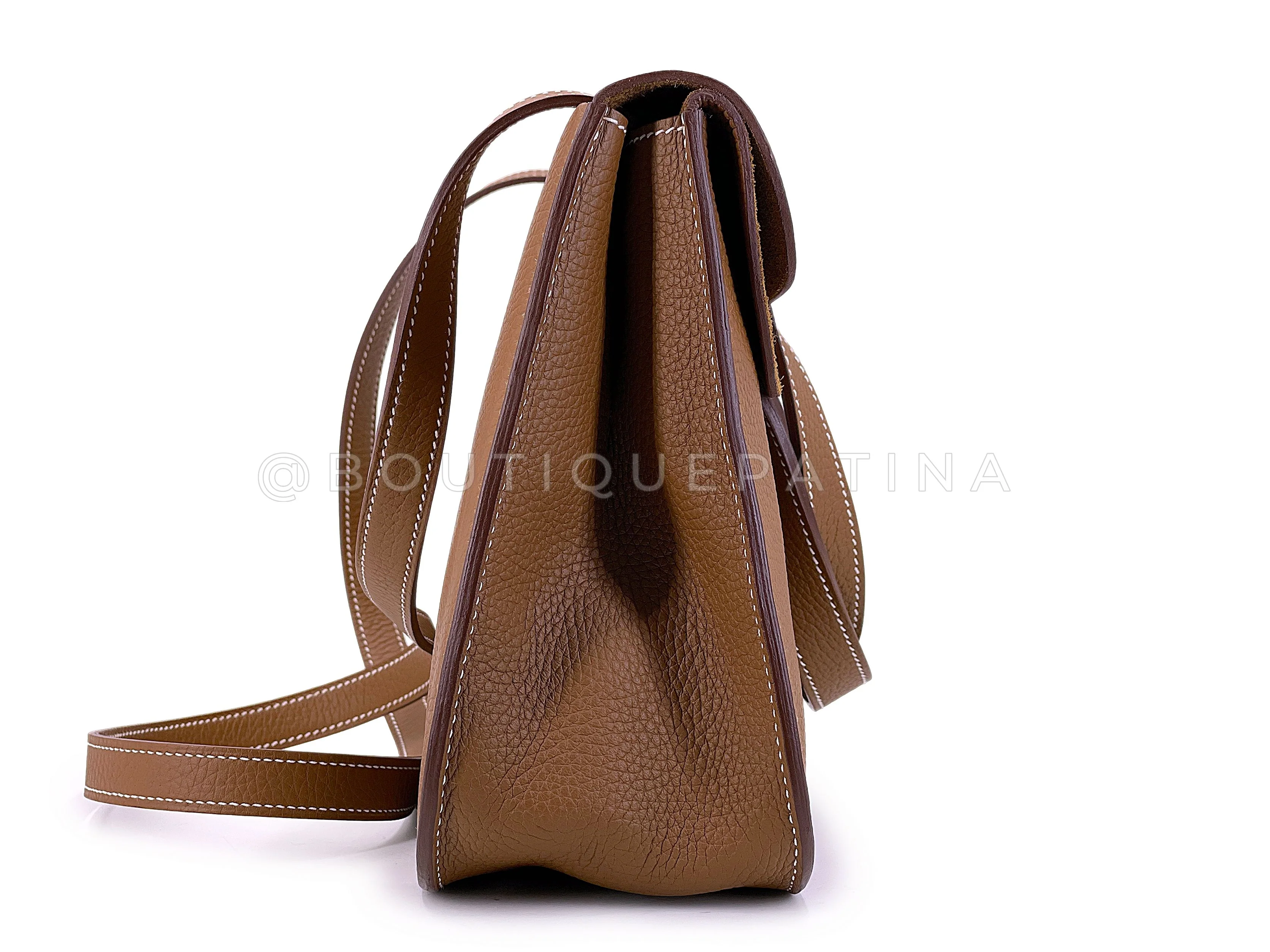 Hermès Alezan H Halzan 4-way Buckled Shoulder Bag Gold Camel Beige DLS - Image 4