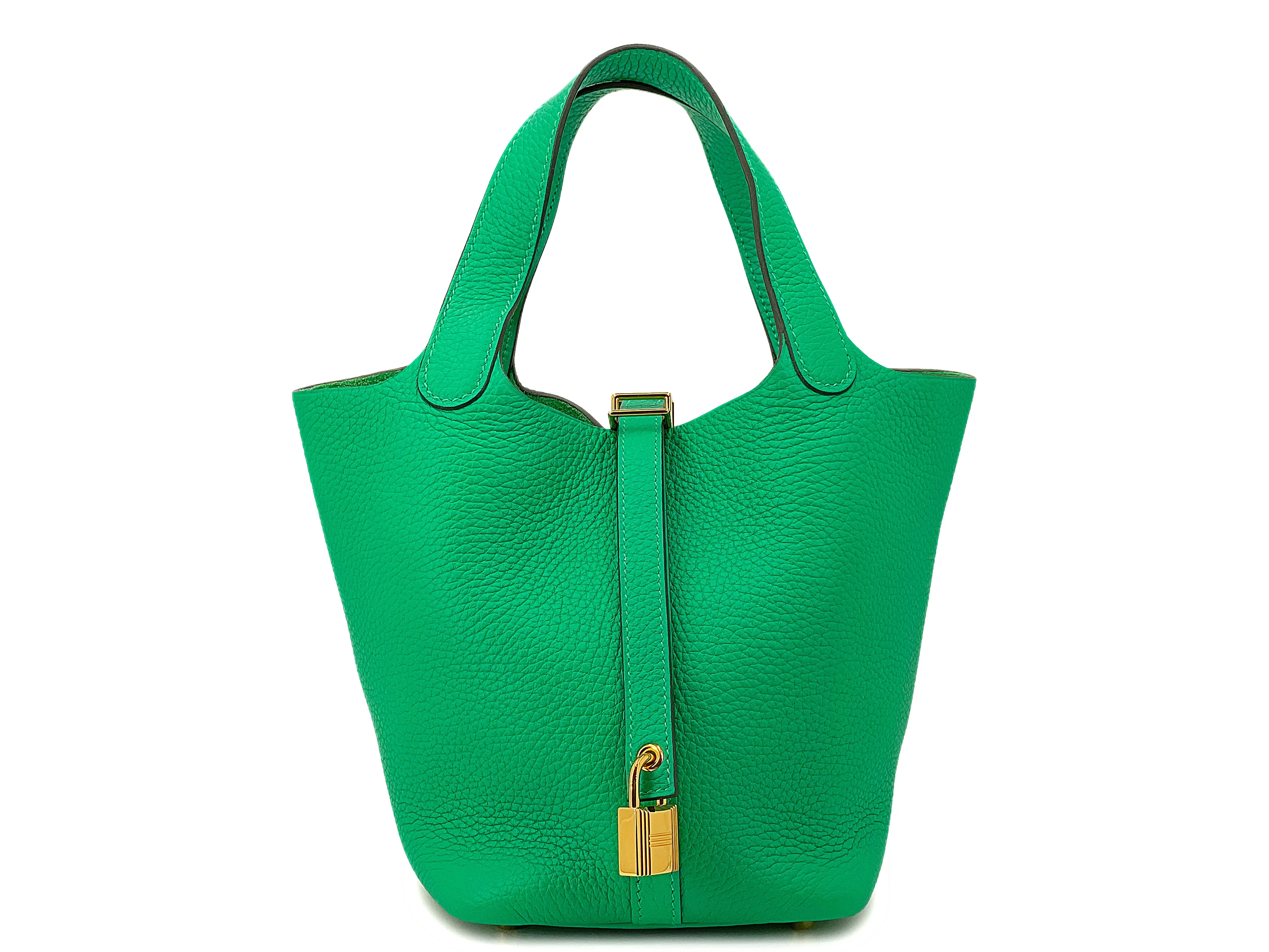 Hermes Green Picotin Lock 18 PM Bambou Bamboo Bag 24k GHW Gold LE4