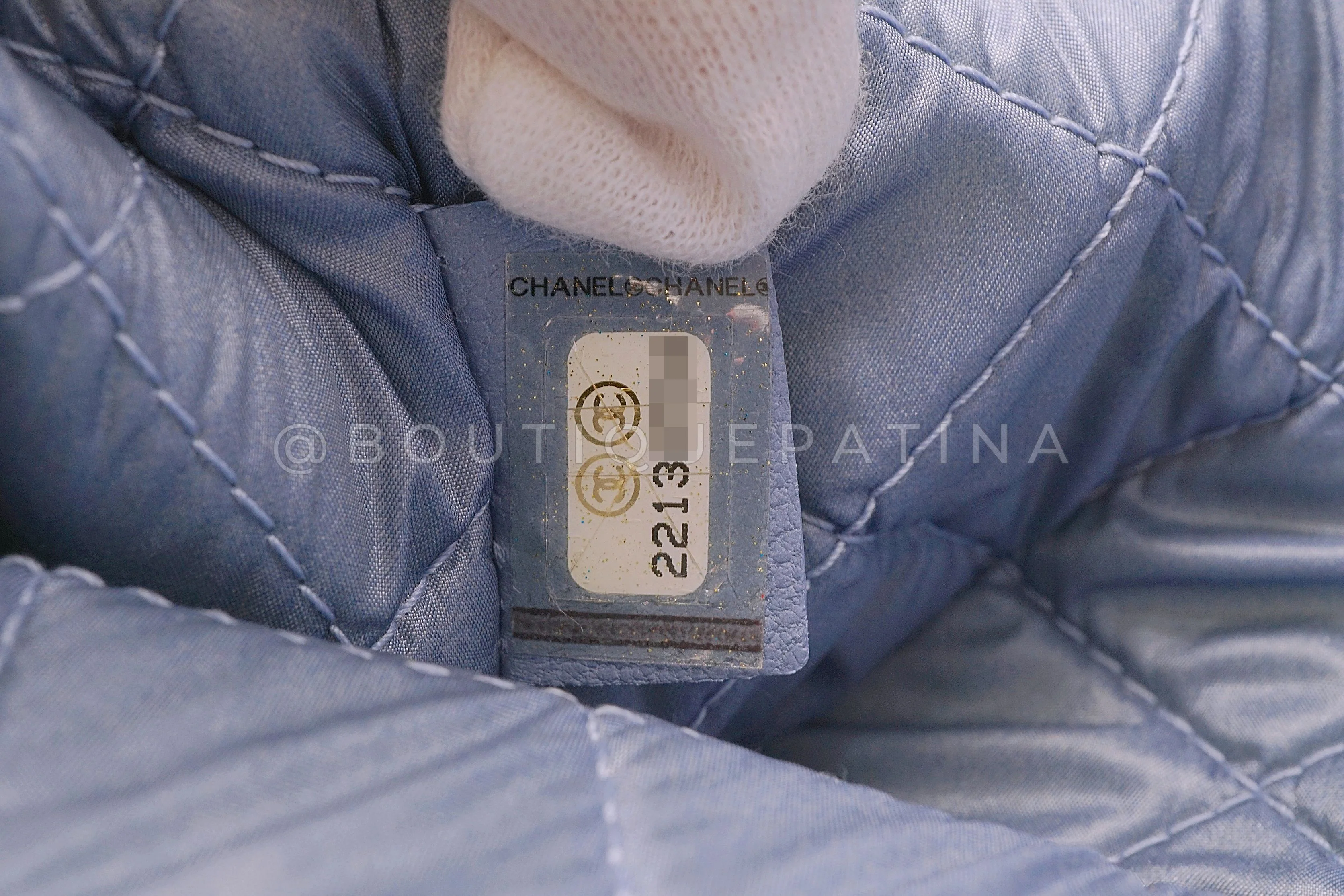 Chanel Blue Denim Large O Case Clutch Bag - Image 7