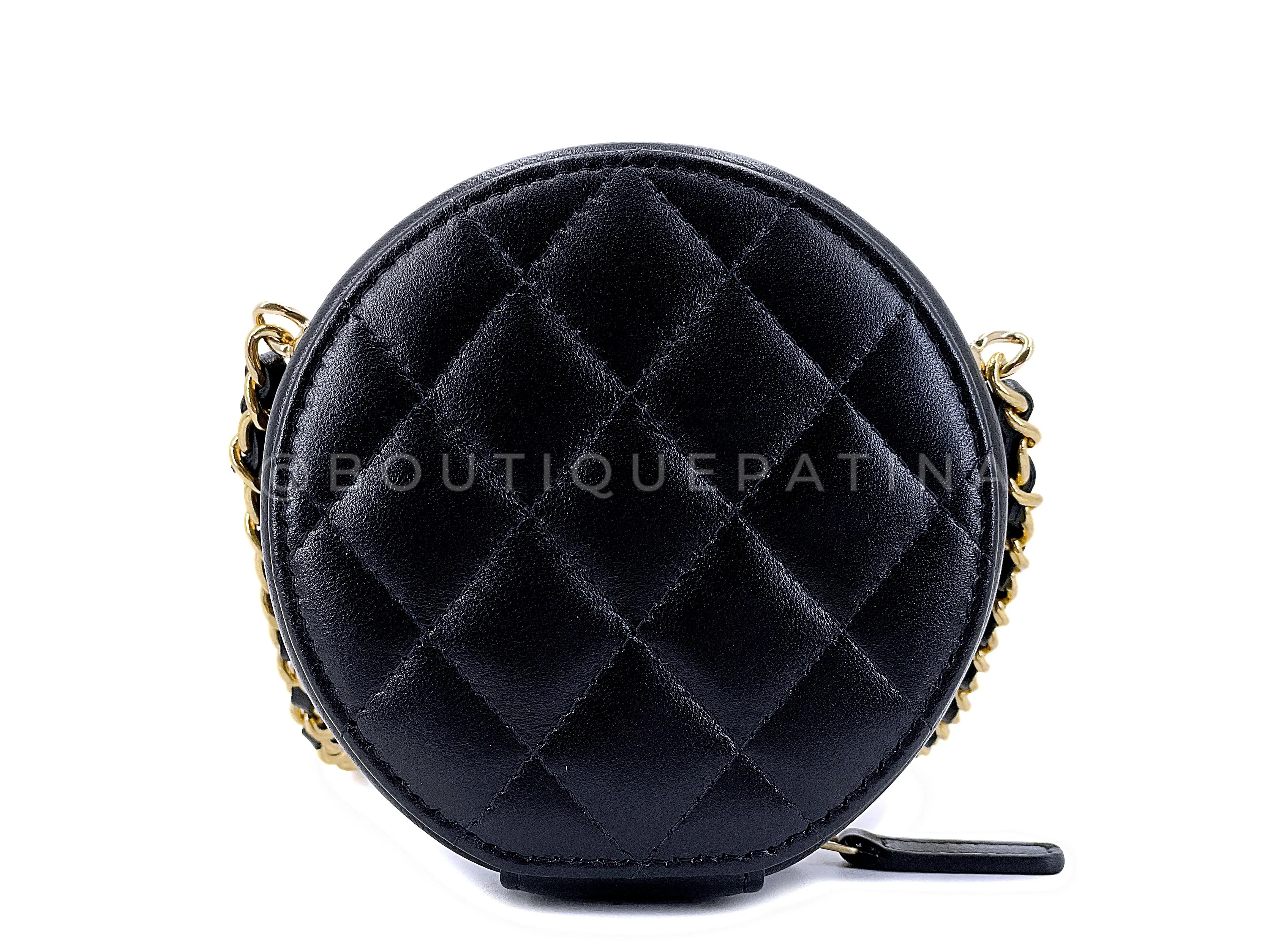 Chanel 2023 Gold Camellia Round Clutch with Chain Bag - Image 5