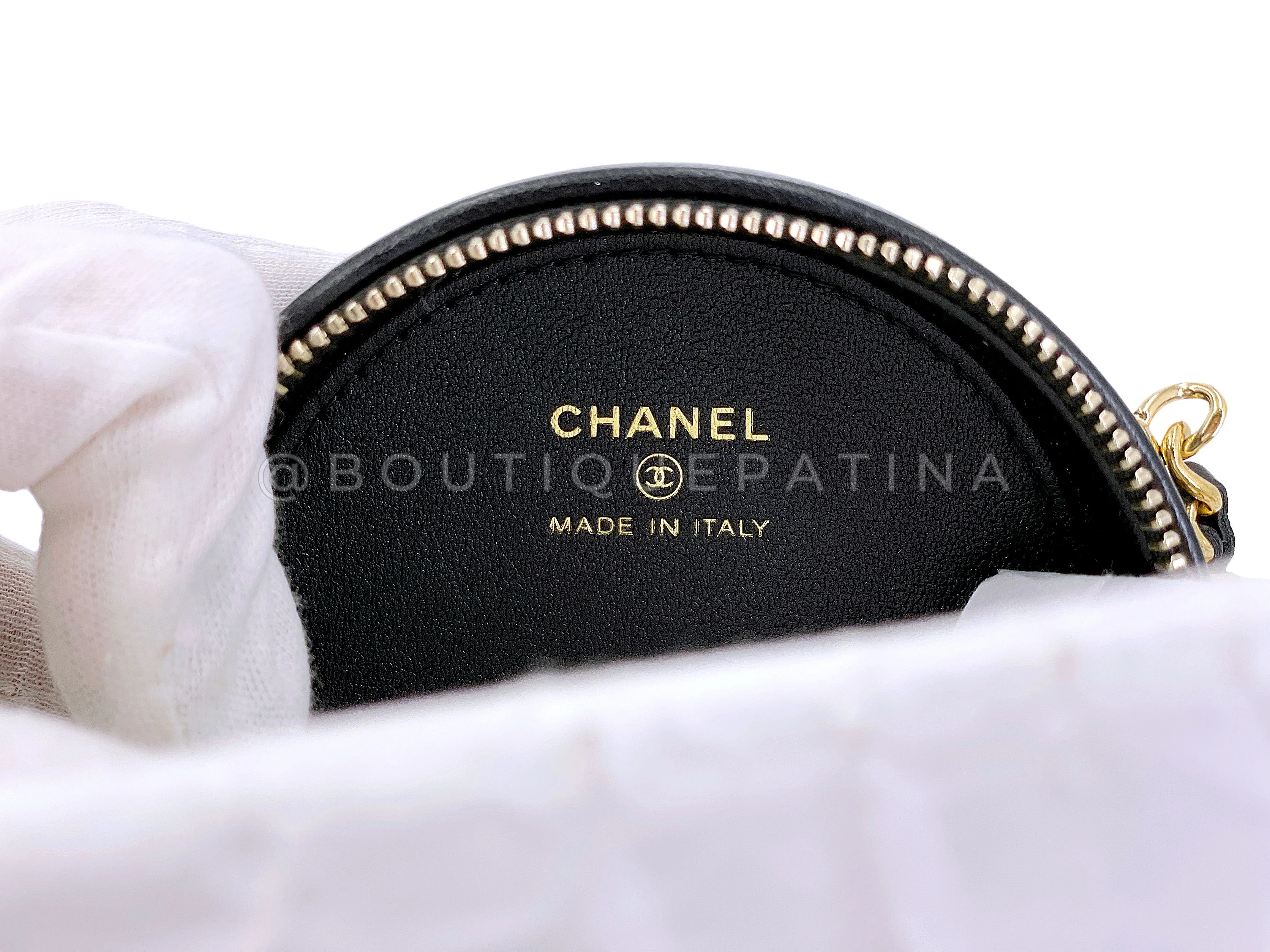 Chanel 2023 Gold Camellia Round Clutch with Chain Bag - Image 9