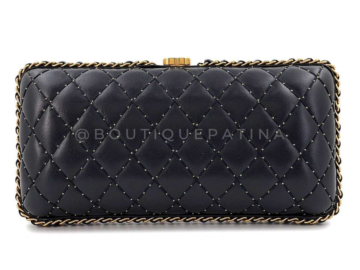 Chanel 2021 Stud Motif CC Chain Around Evening Quilted Clutch Bag - Image 5