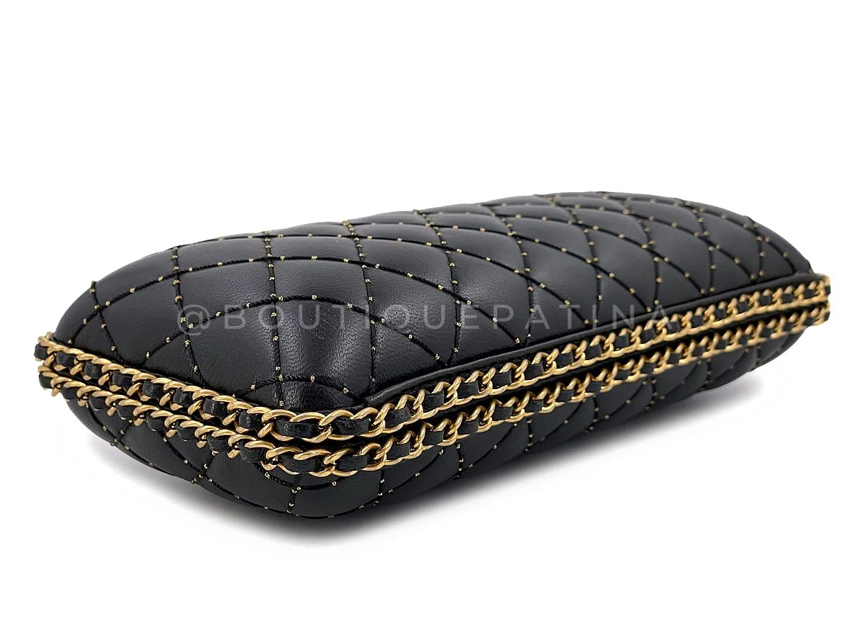 Chanel 2021 Stud Motif CC Chain Around Evening Quilted Clutch Bag - Image 7
