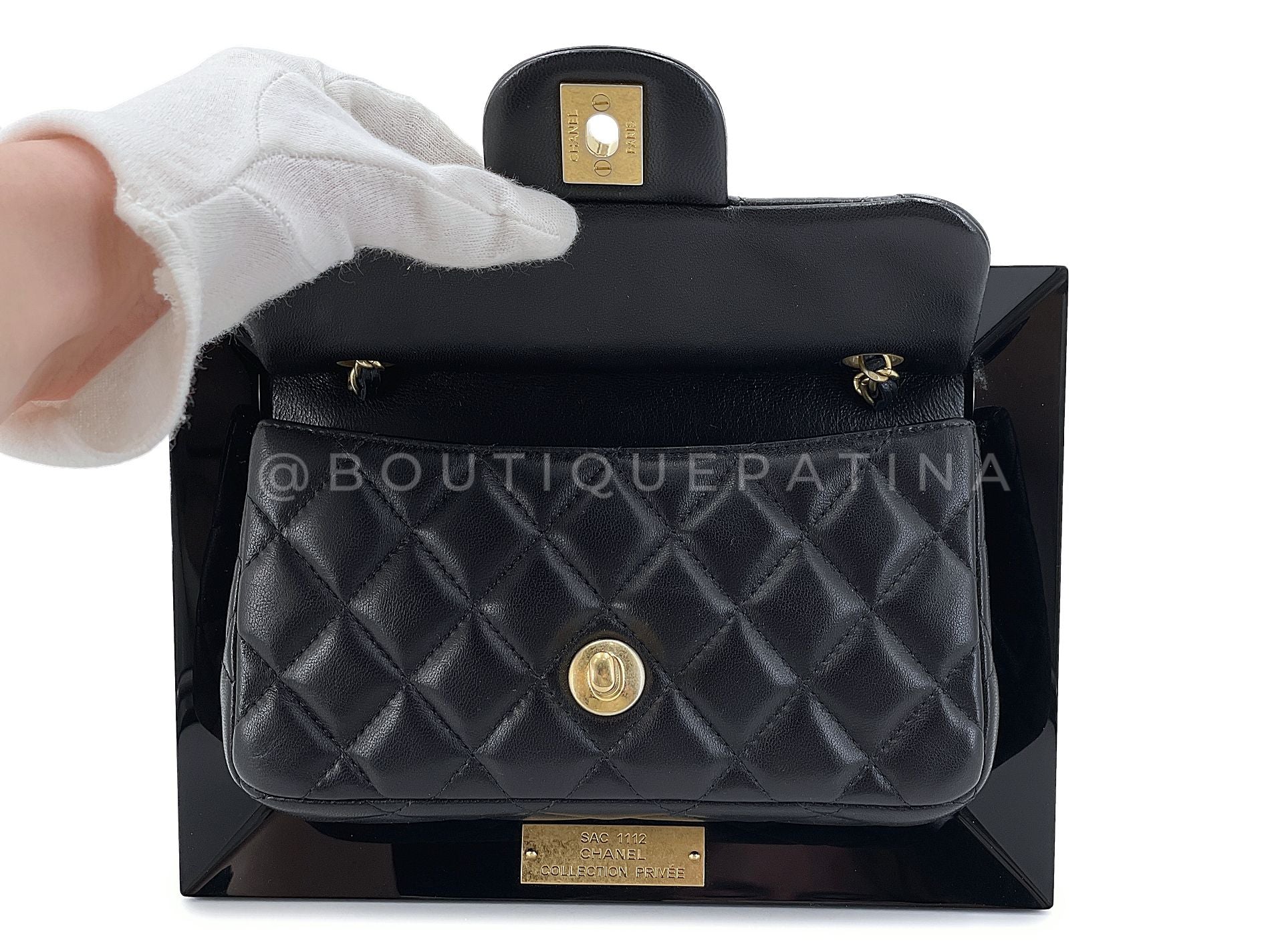 Chanel 2014 "Collection Privée" Framed Mini Flap Minaudière Clutch Bag - Image 12