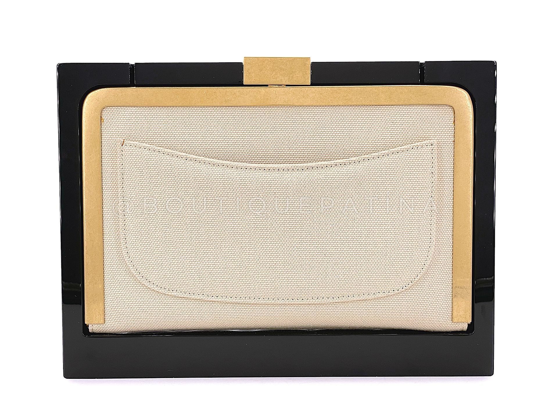 Chanel 2014 "Collection Privée" Framed Mini Flap Minaudière Clutch Bag - Image 9