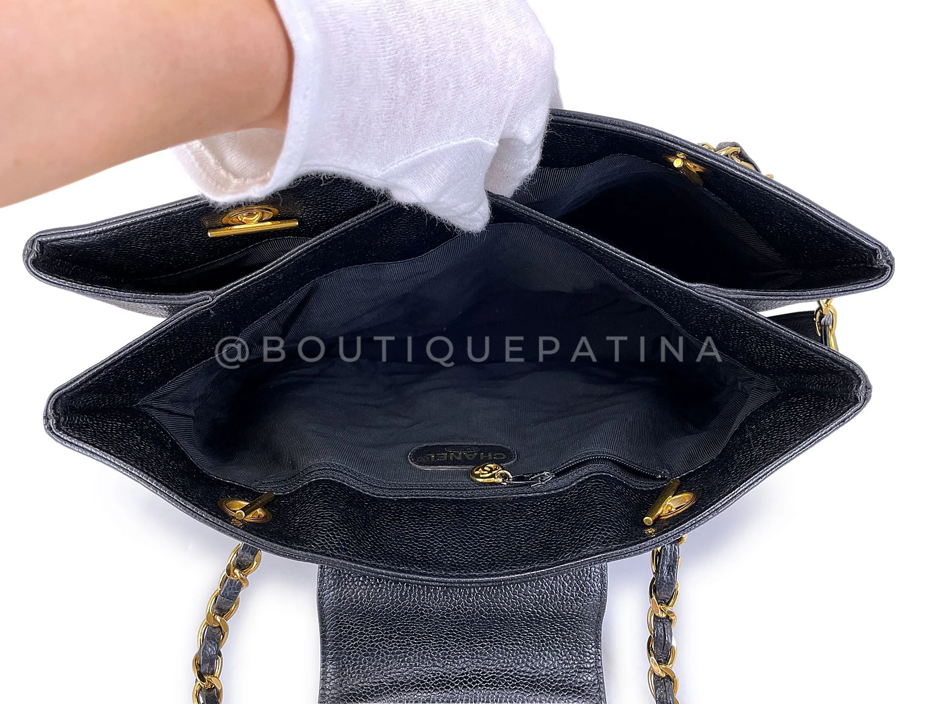 Chanel Vintage XL Giant Caviar Shopper Tote Bag 24k GHW - Image 11