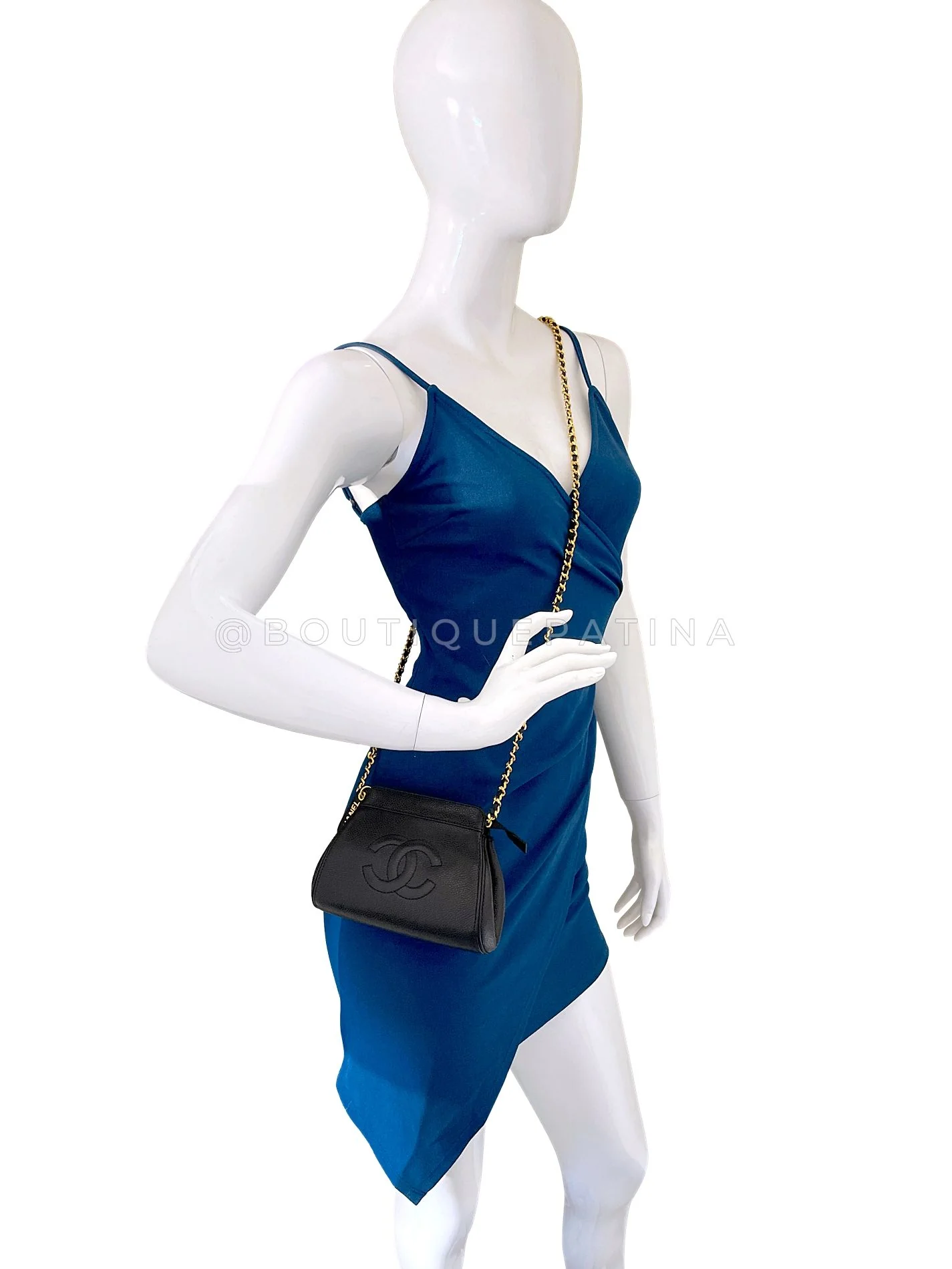 Chanel 1997 Vintage Black Caviar Crossbody Mini Pouch Bag 24k GHW 9KG - Image 15