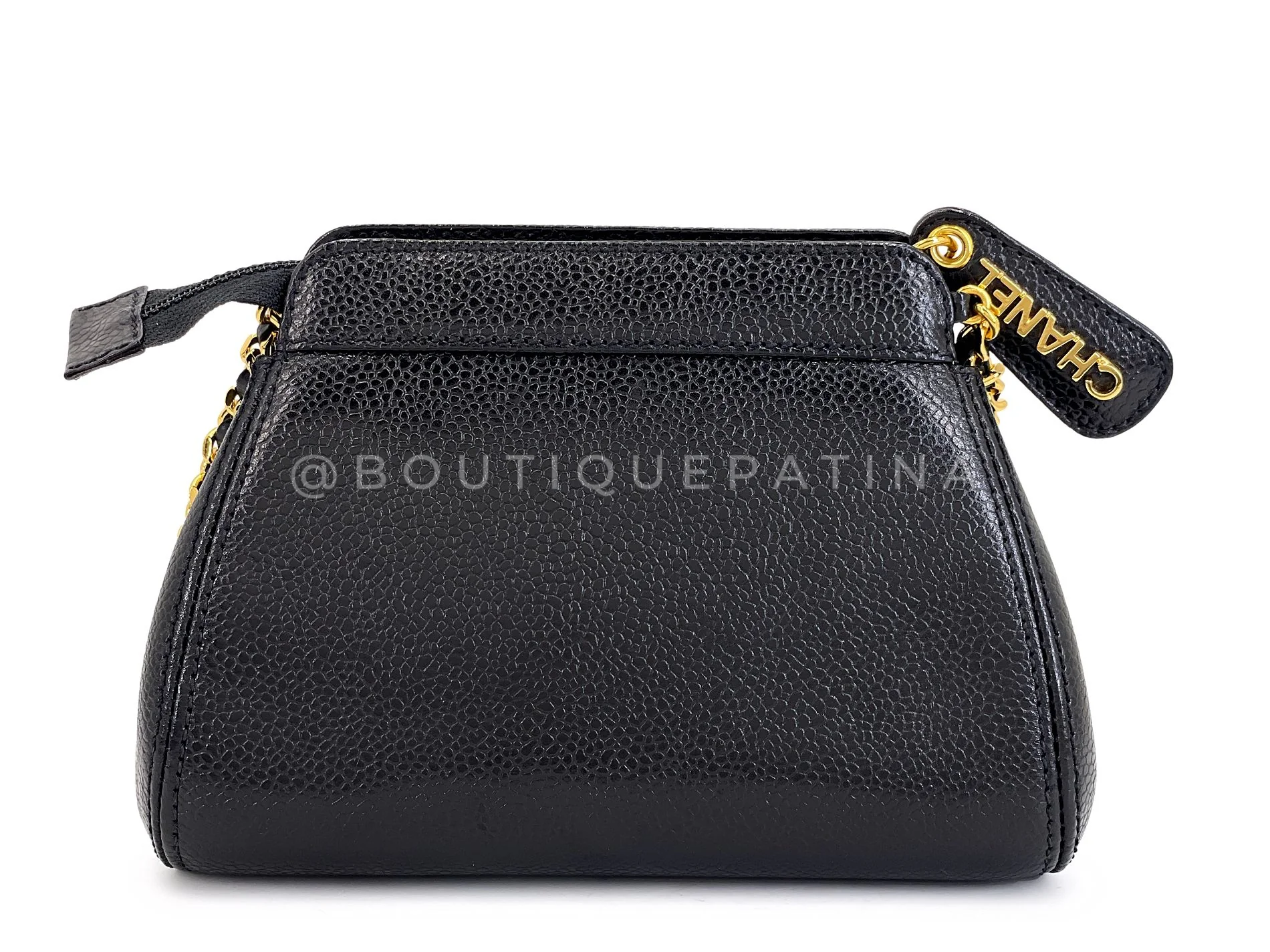 Chanel 1997 Vintage Black Caviar Crossbody Mini Pouch Bag 24k GHW 9KG - Image 5