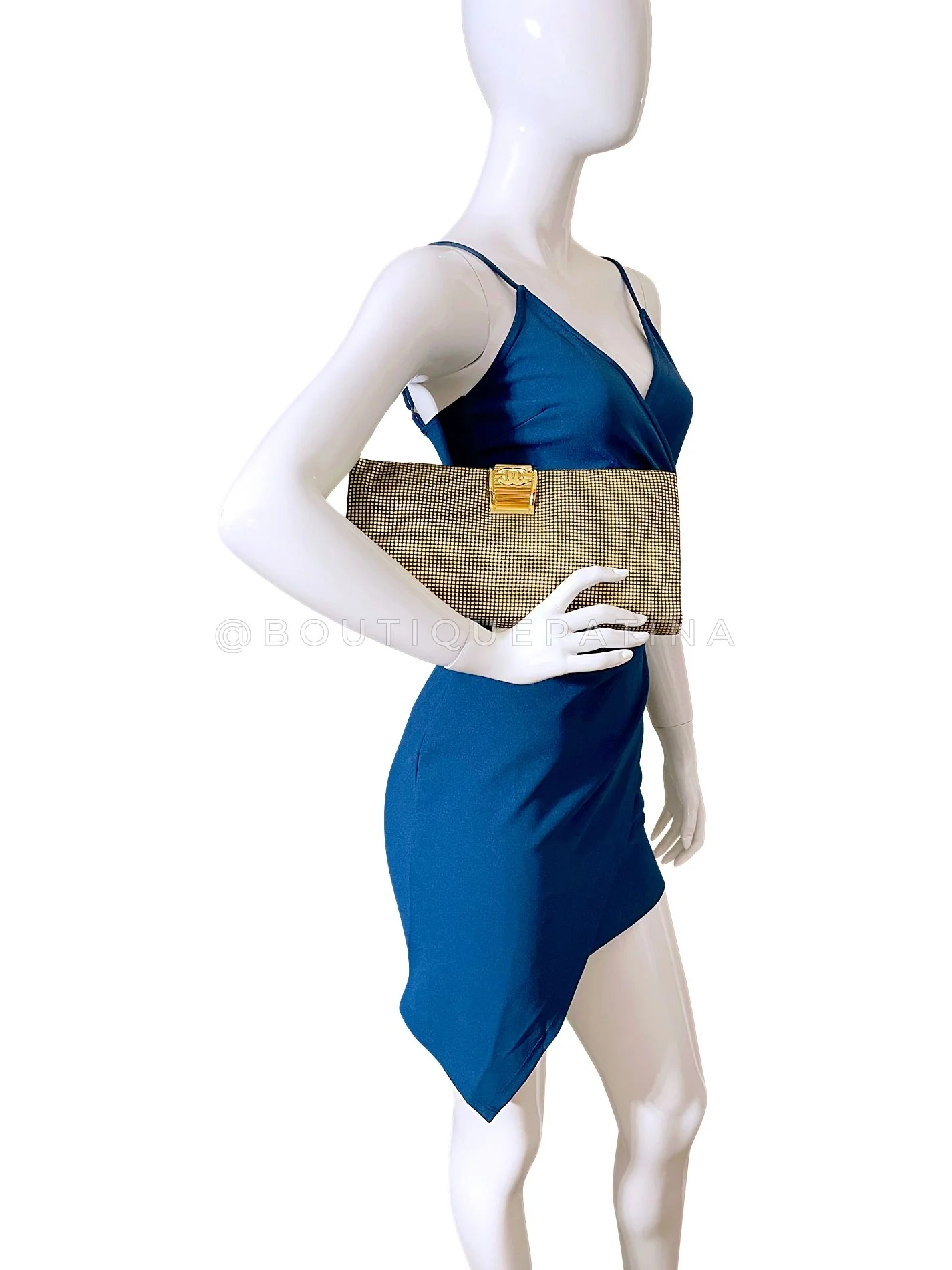 Chanel 2008 Vintage Hollywood Laser Cut Jumbo Clutch Bag 24k GHW OGV - Image 15