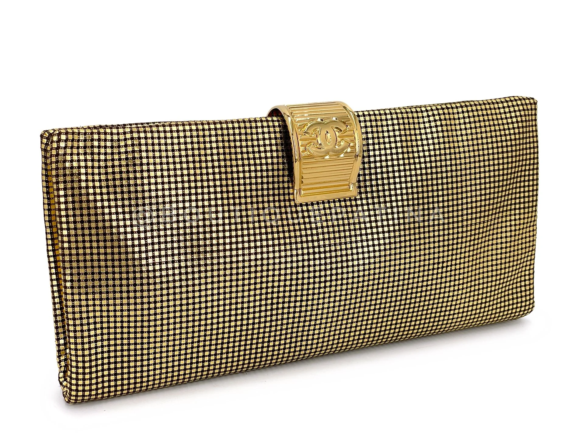 Chanel 2008 Vintage Hollywood Laser Cut Jumbo Clutch Bag 24k GHW OGV - Image 2