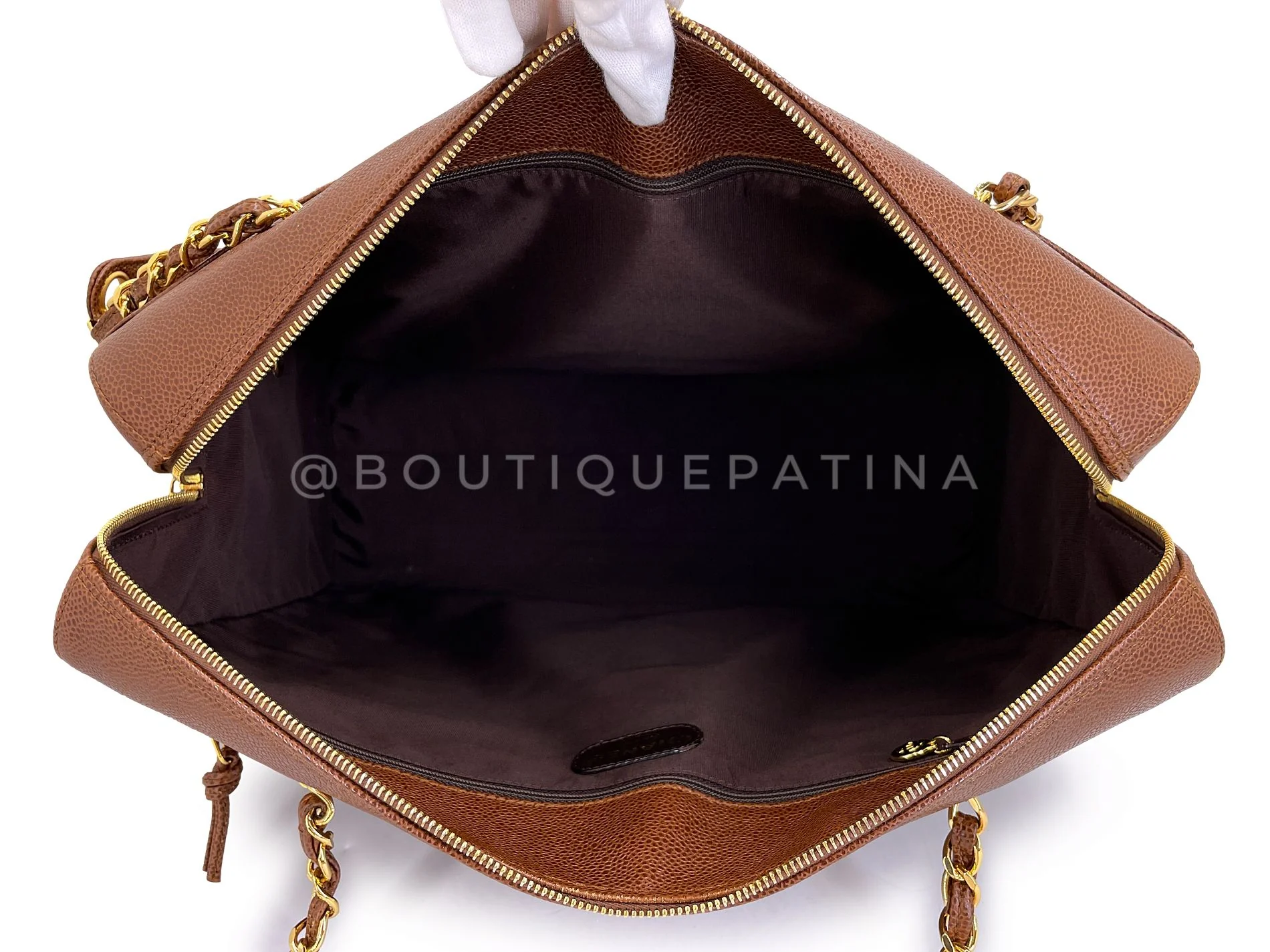 Chanel 1998 Vintage Brown Caviar XL Timeless Tote Bag 24k GHW NKH - Image 9